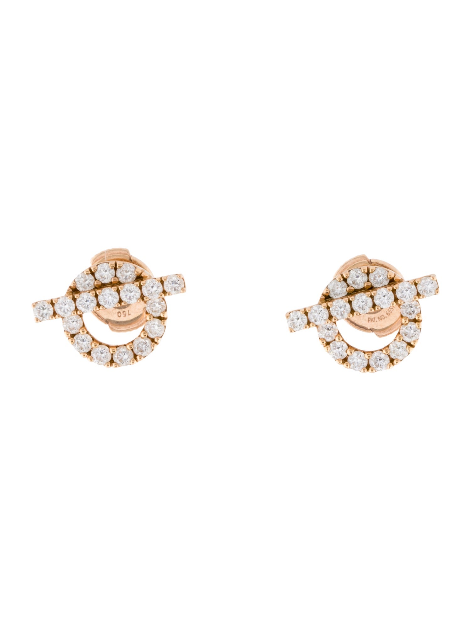 Hermès 18K Diamond Finesse Stud Earrings