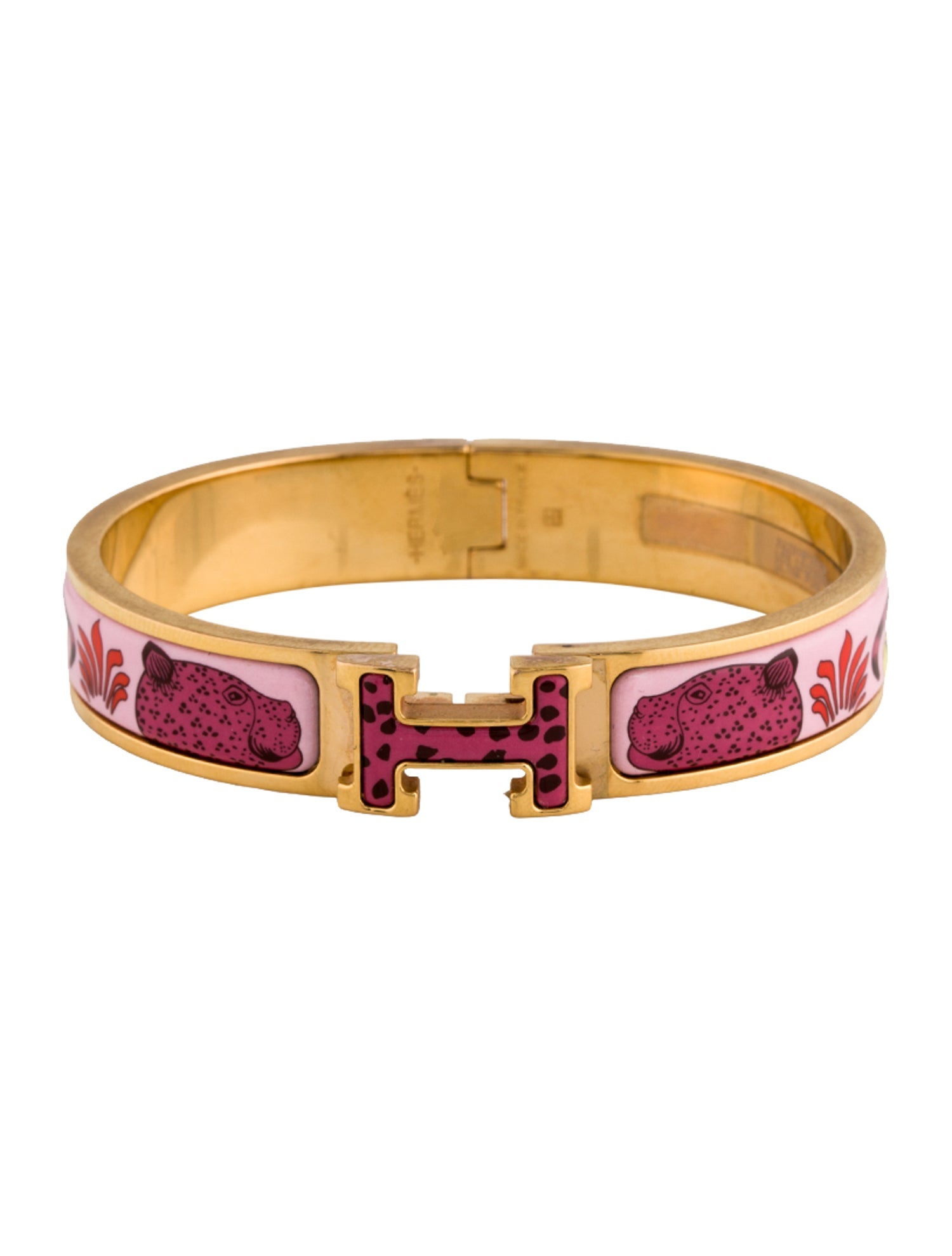 Hermès Clic H Les Leopards Bracelet