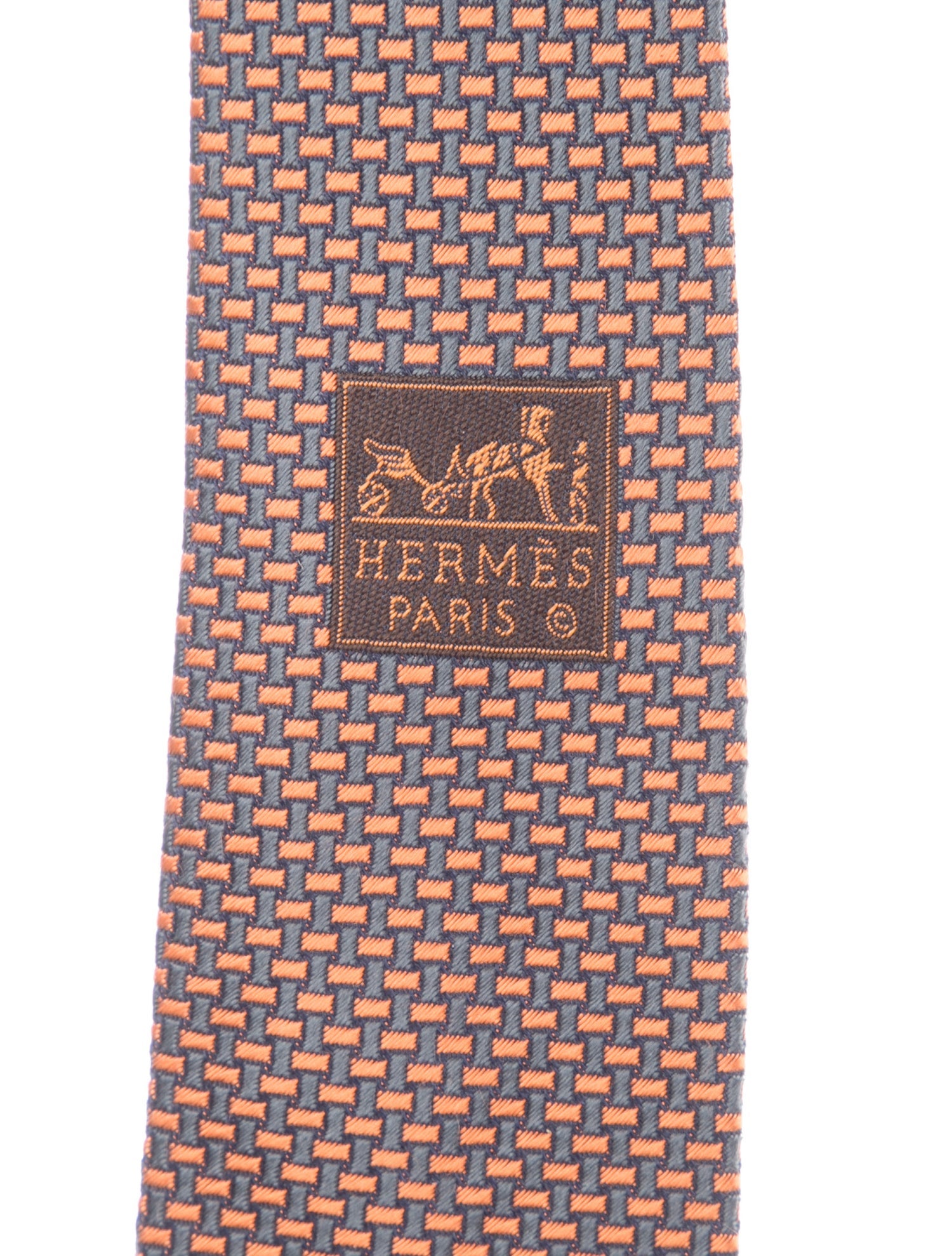 Hermès Orange Pattern Tie