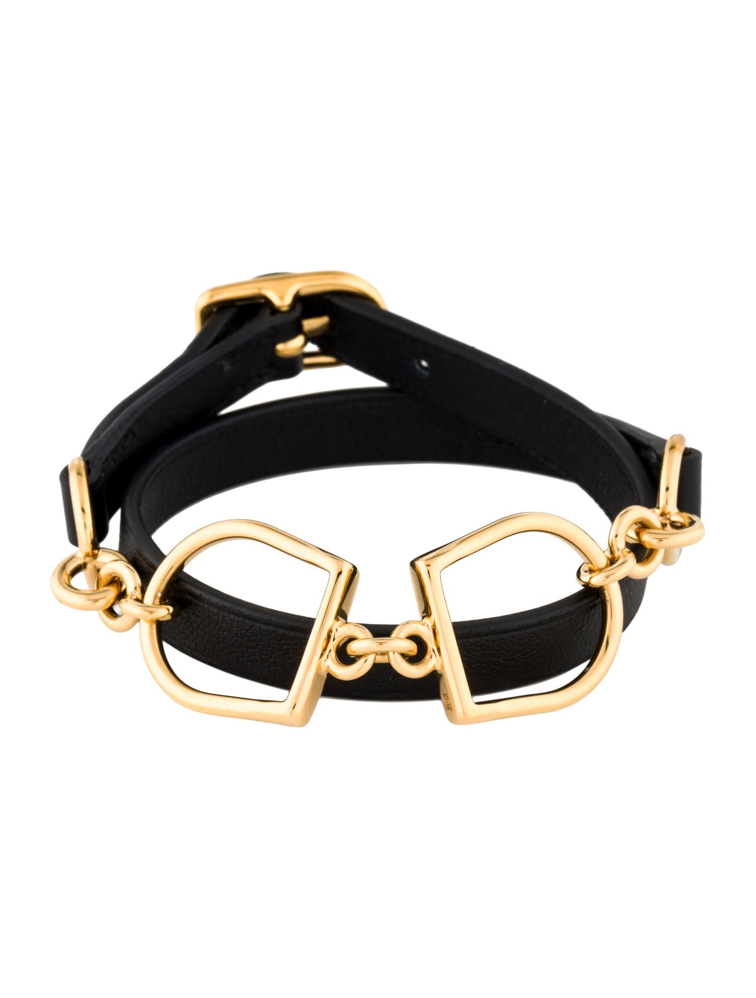Hermès Leather Etrier Double Tour Bracelet