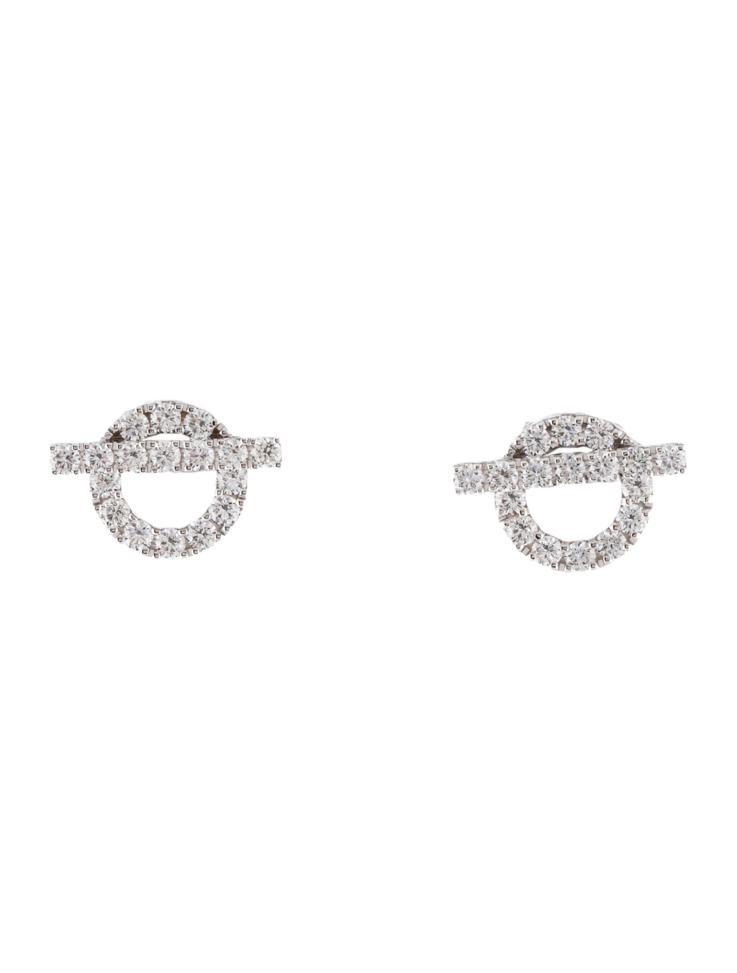 Hermès 18K Diamond Finesse Stud Earrings