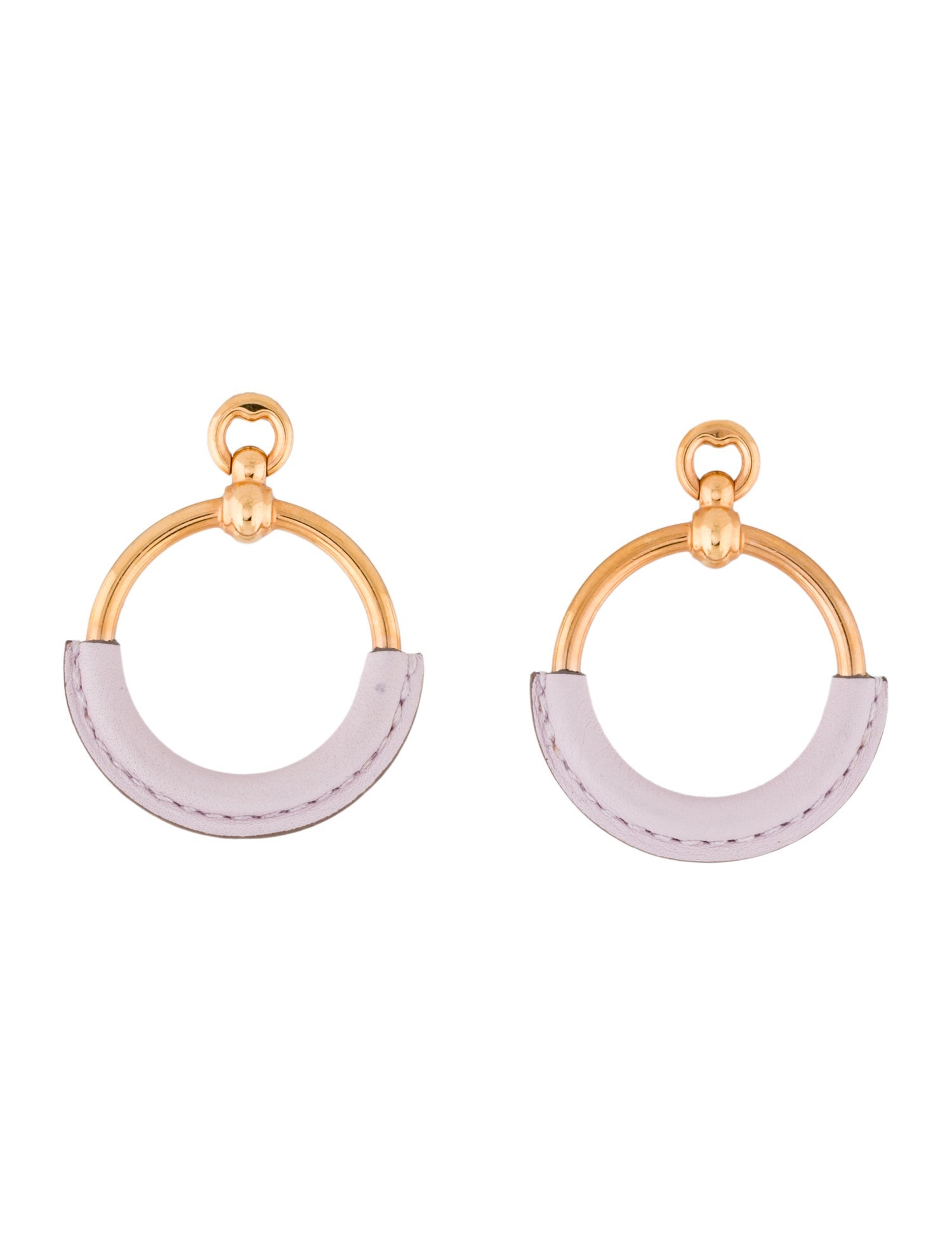 Hermès Leather Loop Drop Earrings