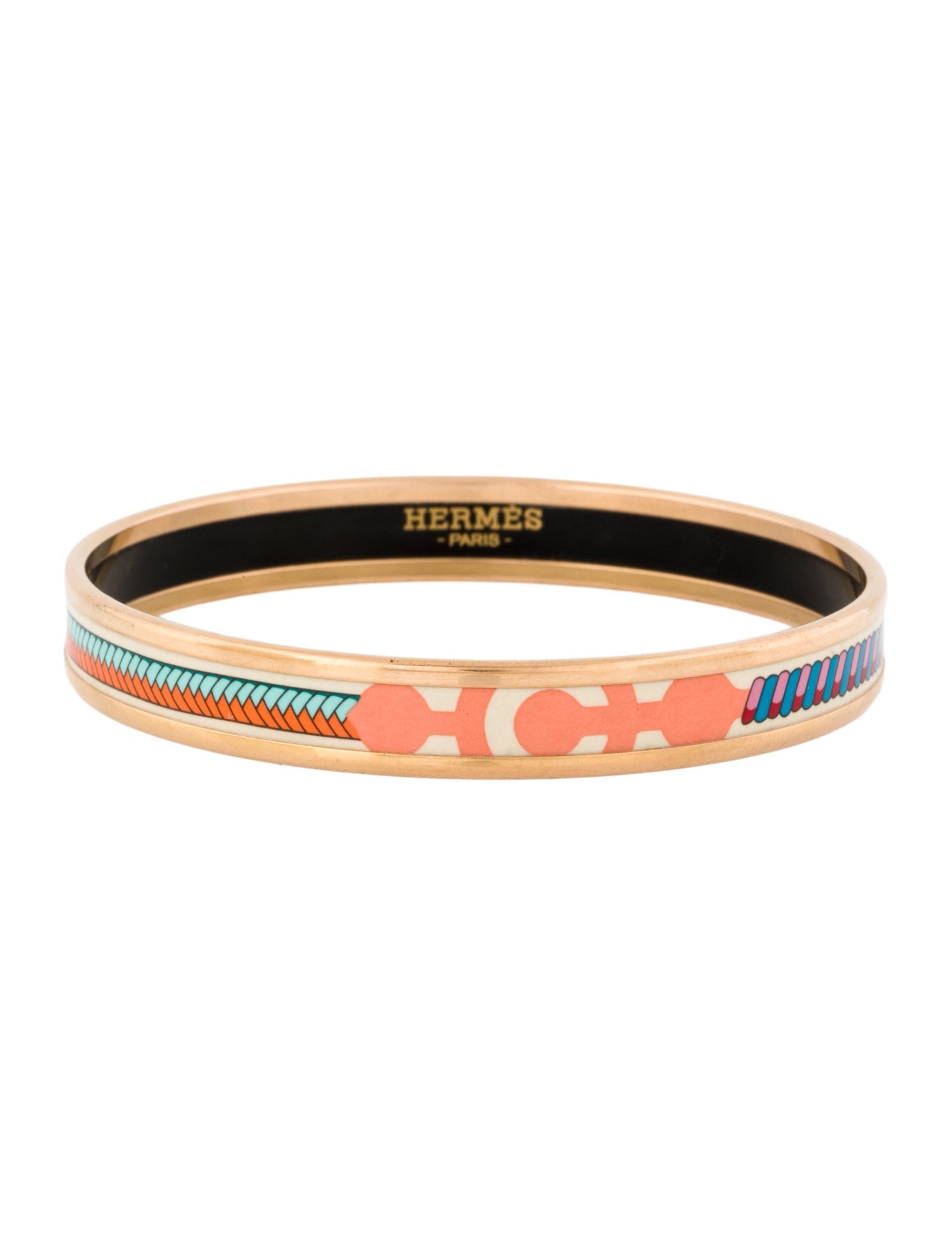 Hermès Narrow Enamel Bangle Bracelet