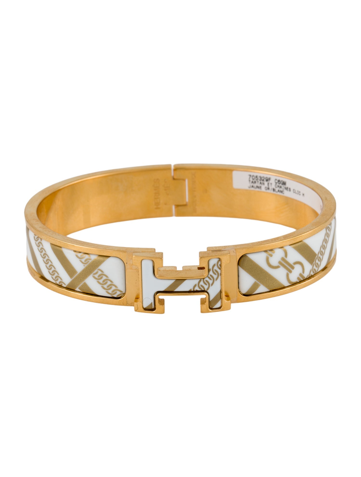 Hermès Enamel Clic H Panoplie Equestre Hinged Bangle Bracelet