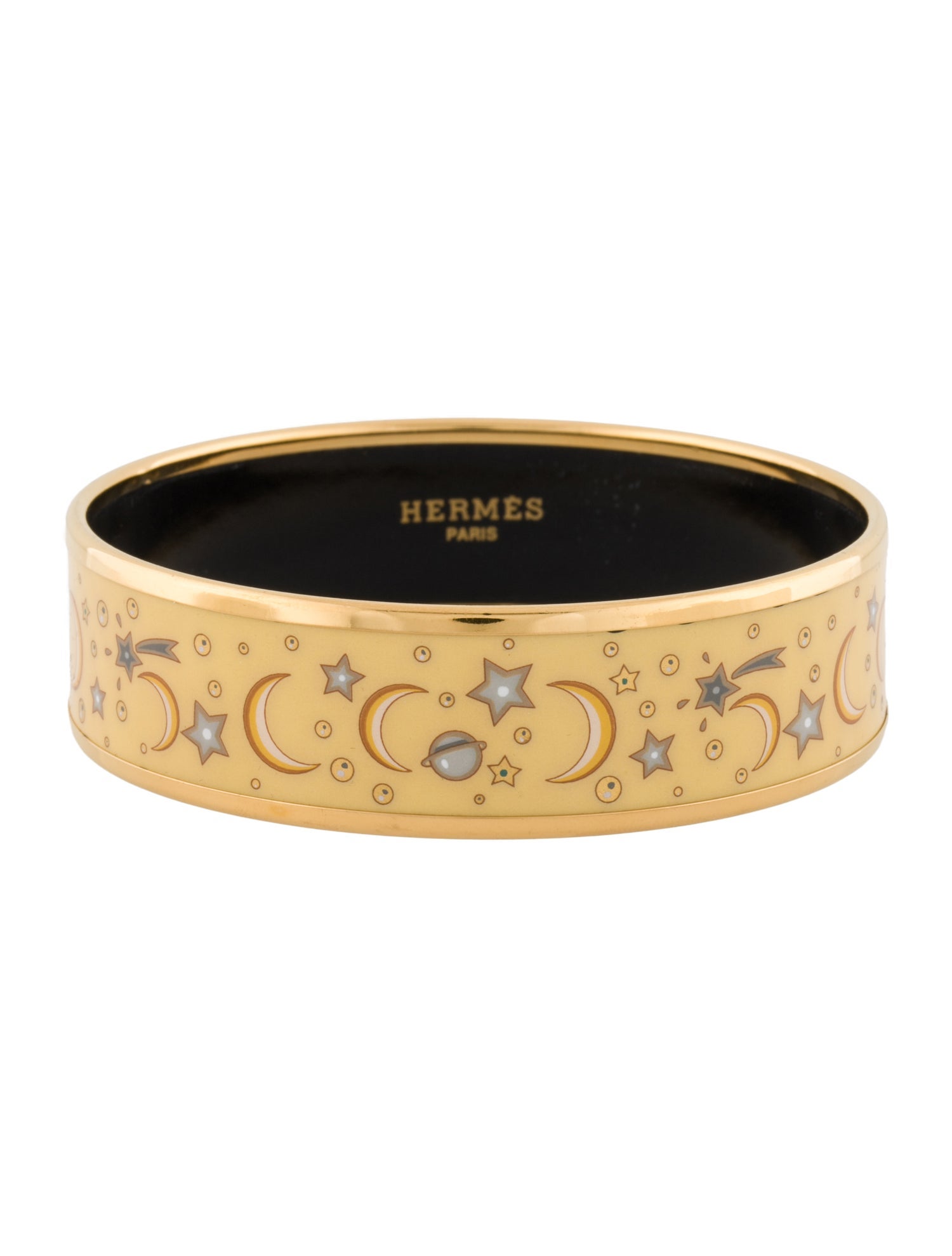 Hermès Wide Enamel Bangle Bracelet