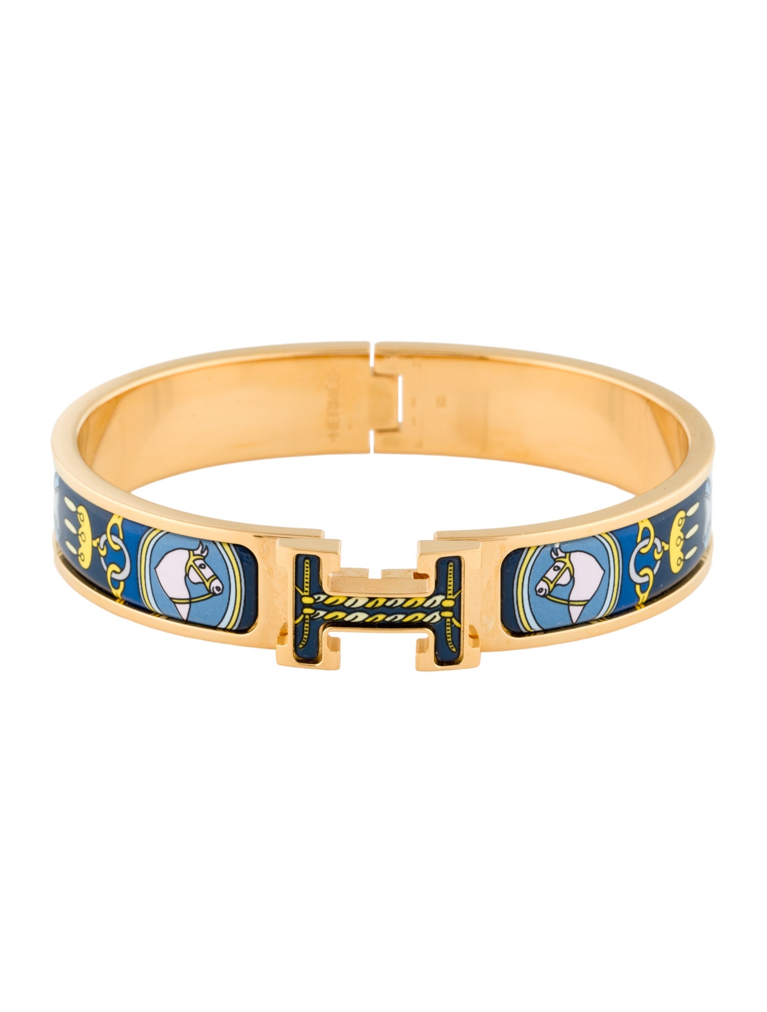 Hermès Enamel Clic H Bangle Bracelet