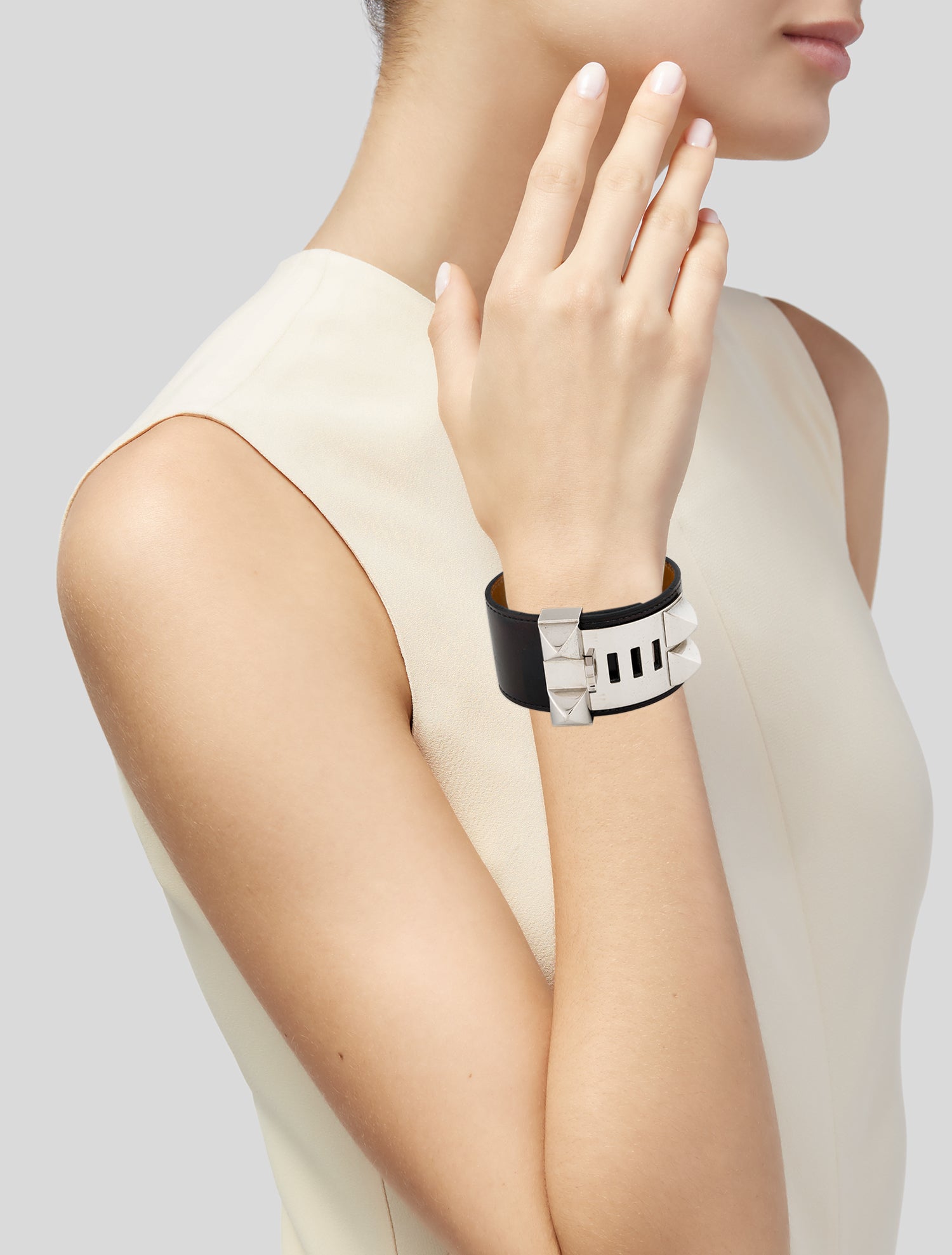 Hermès Leather Collier De Chien Wrap Bracelet