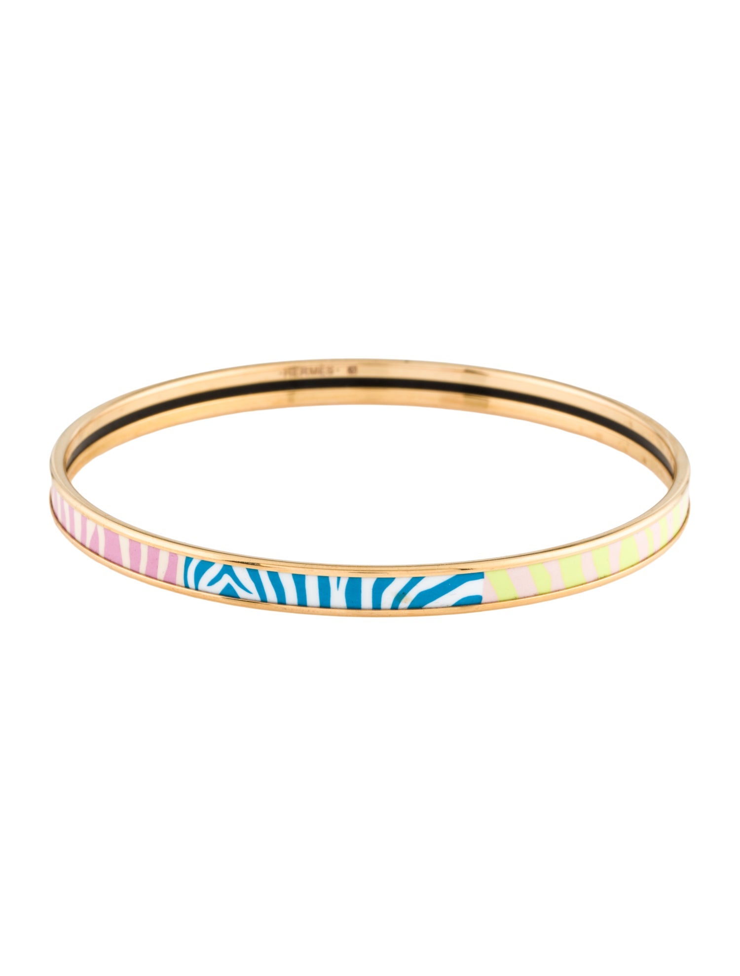 Hermès Enamel Narrow Bangle Bracelet