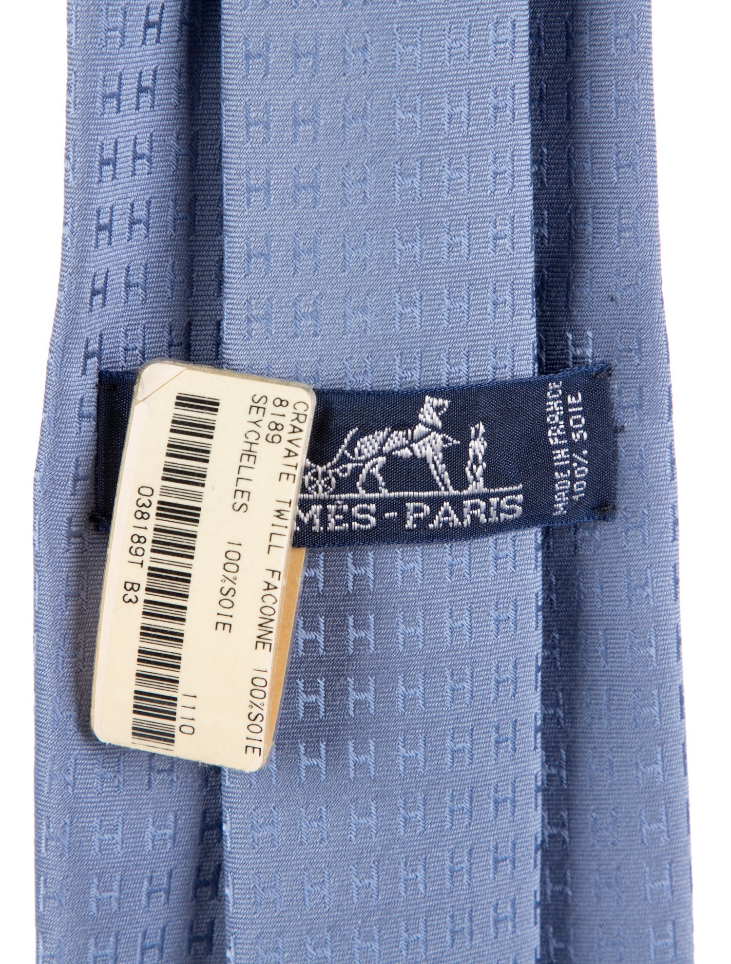 Hermès Pattern Print Silk Tie w/Tags