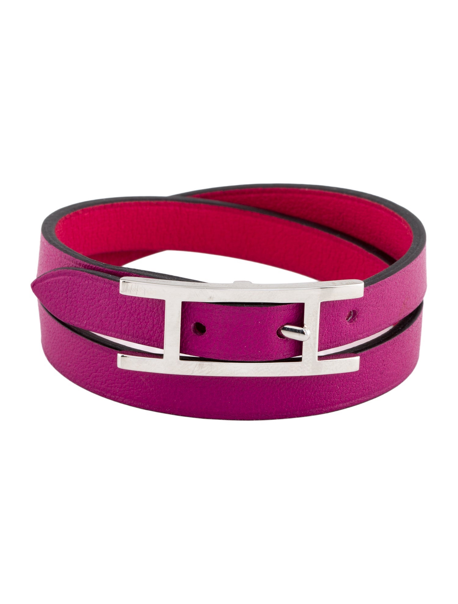 Hermès Leather Behapi Double Tour Bracelet