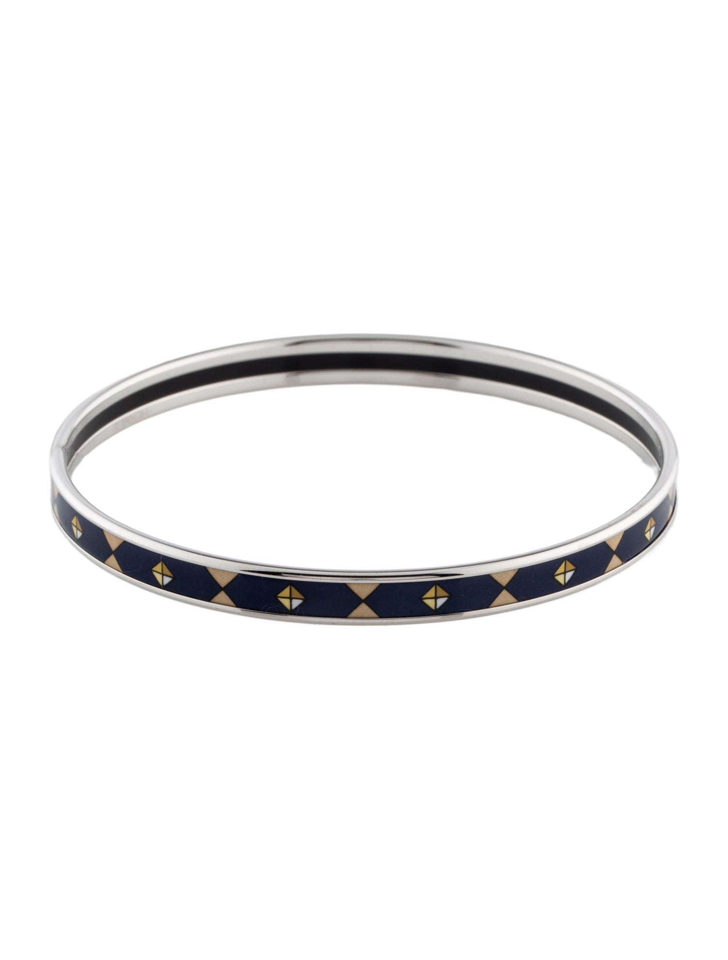 Hermès Extra Narrow Enamel Bangle Bracelet