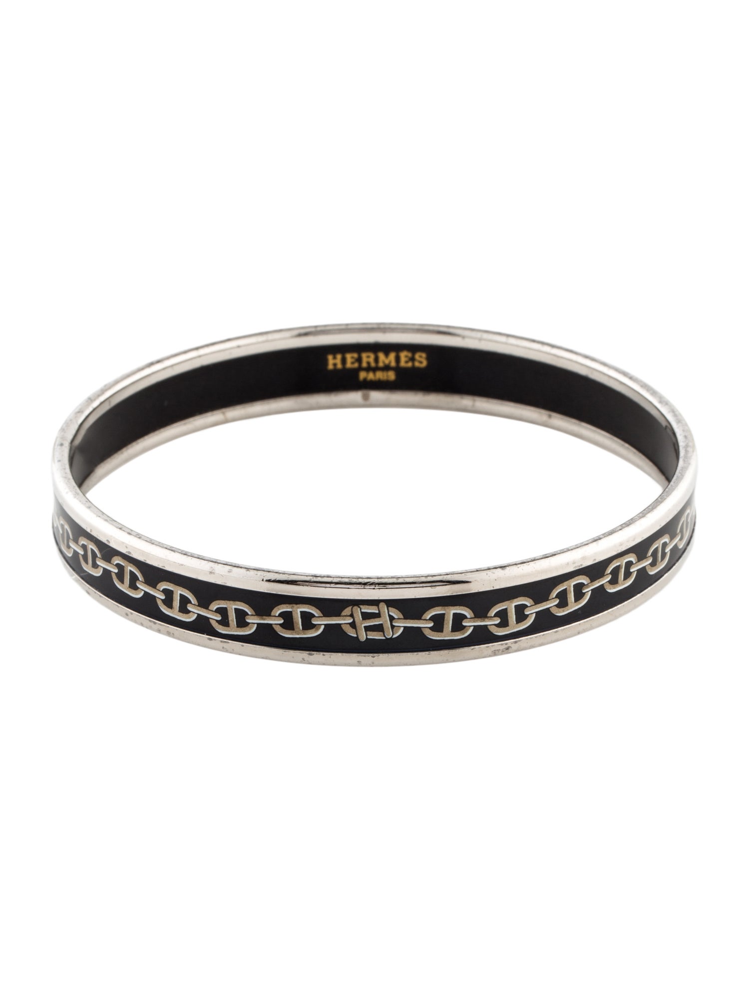 Hermès Enamel Narrow Bangle Bracelet