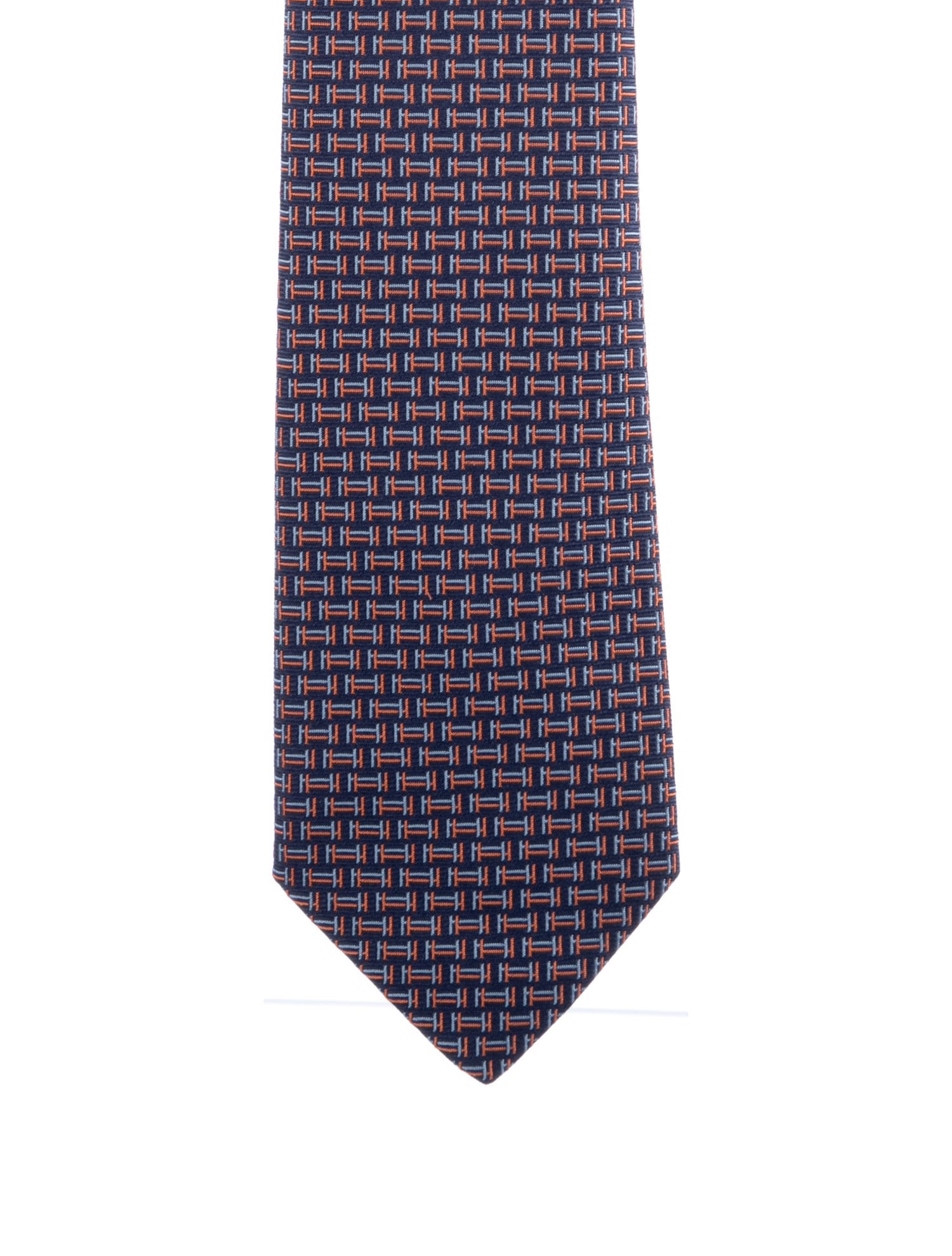 Hermès Pattern Print Silk Tie w/Tags