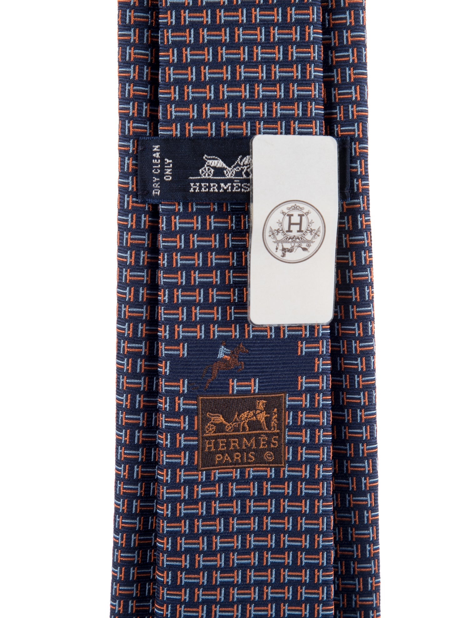 Hermès Pattern Print Silk Tie w/Tags