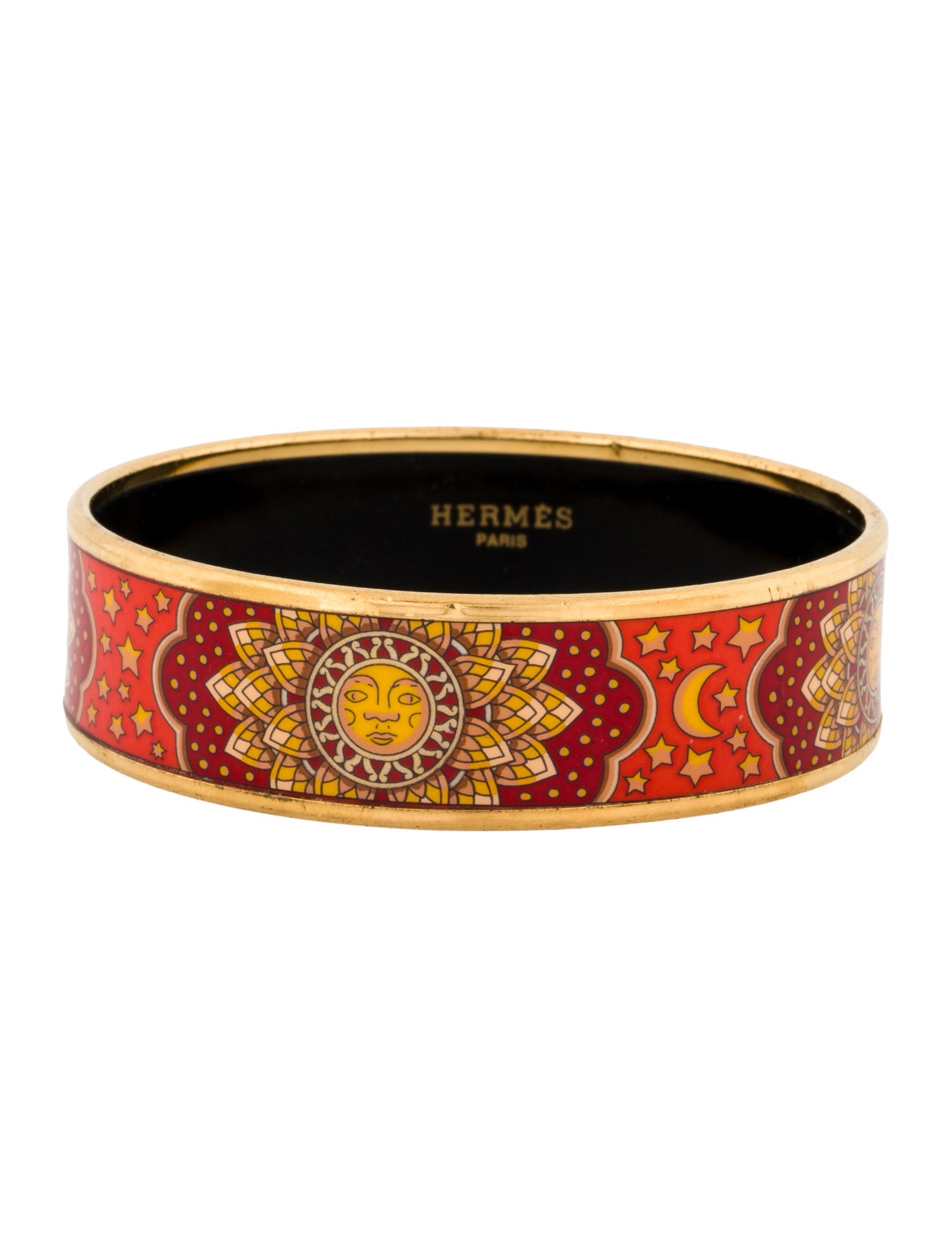 Hermès Wide Enamel Bangle Bracelet