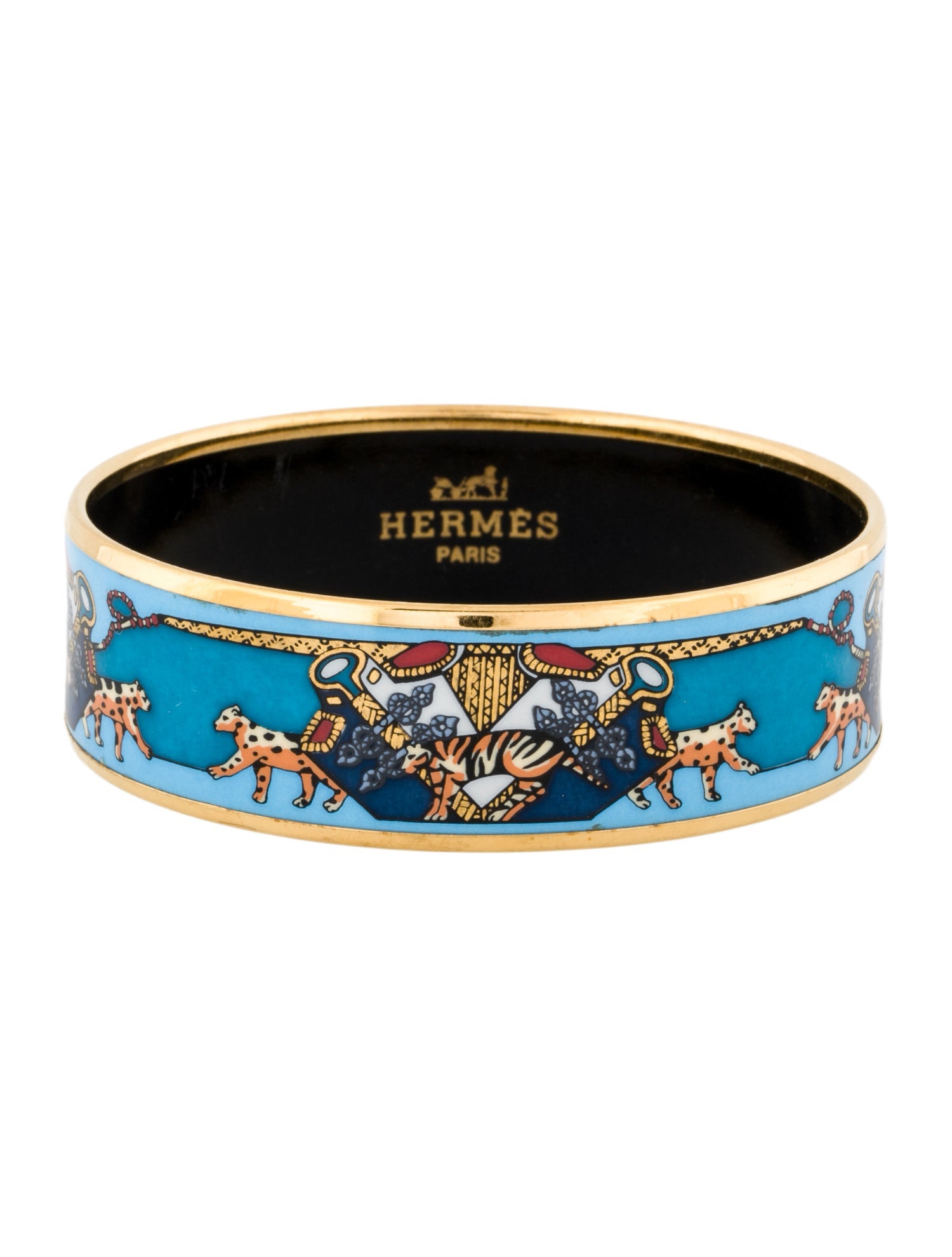 Hermès Wide Enamel Bangle Bracelet