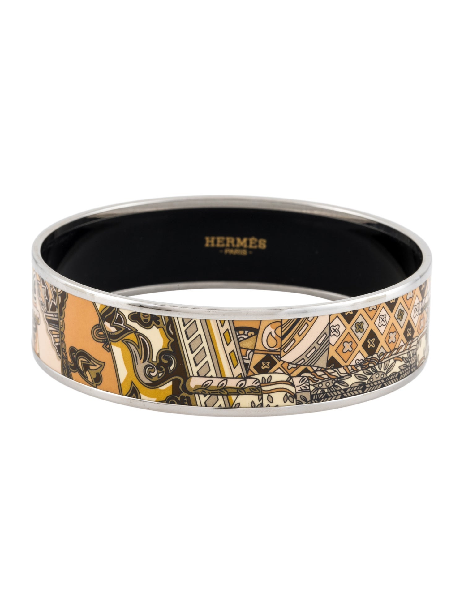 Hermès Wide Enamel Bangle Bracelet