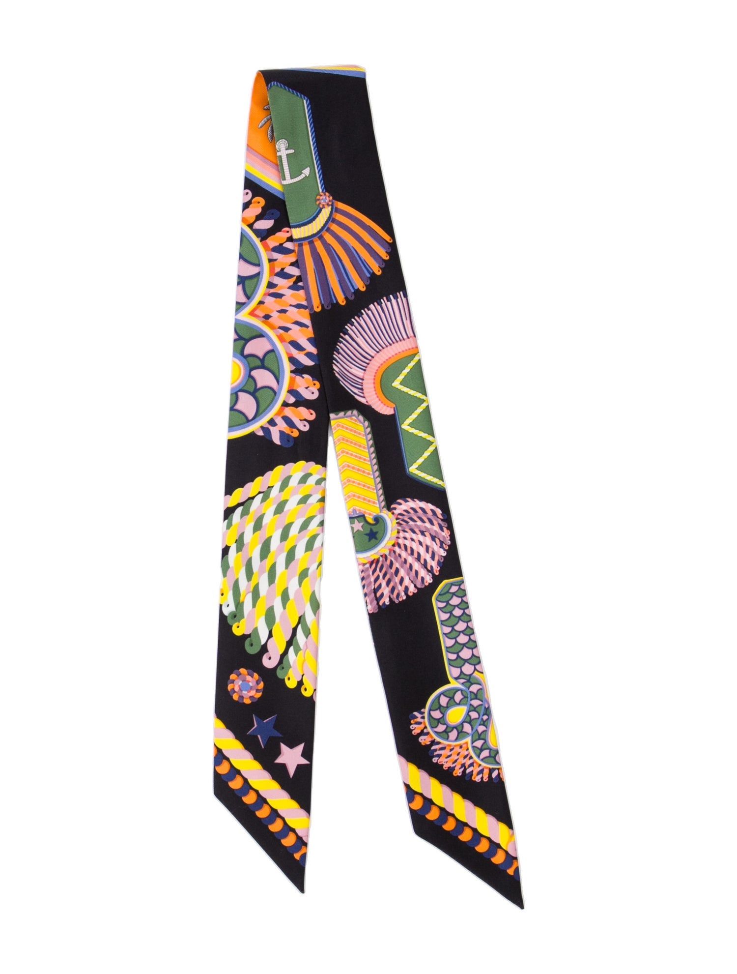 Hermès Epaulettes De Gala Silk Twilly Scarf