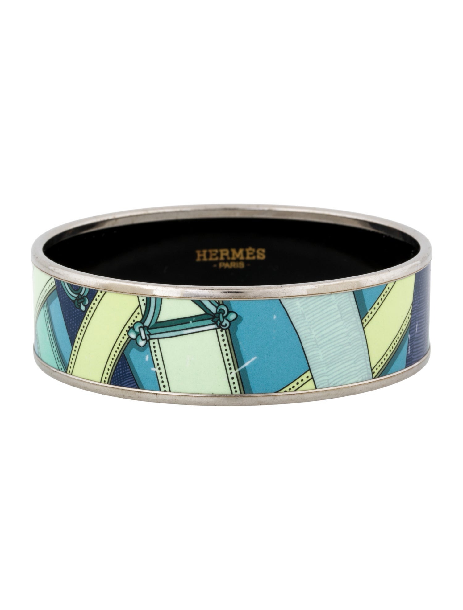Hermès Wide Enamel Bangle Bracelet