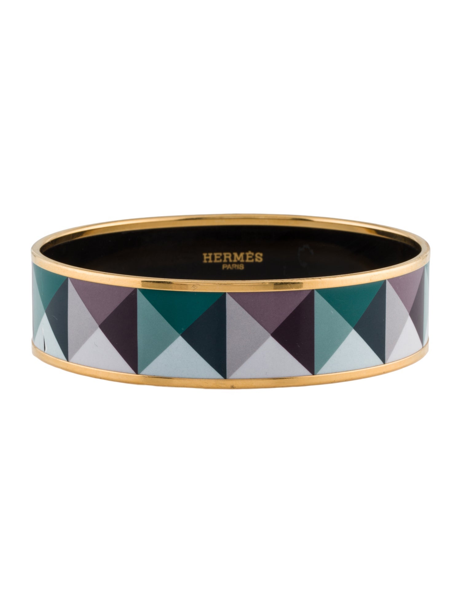 Hermès Enamel Wide Bangle Bracelet