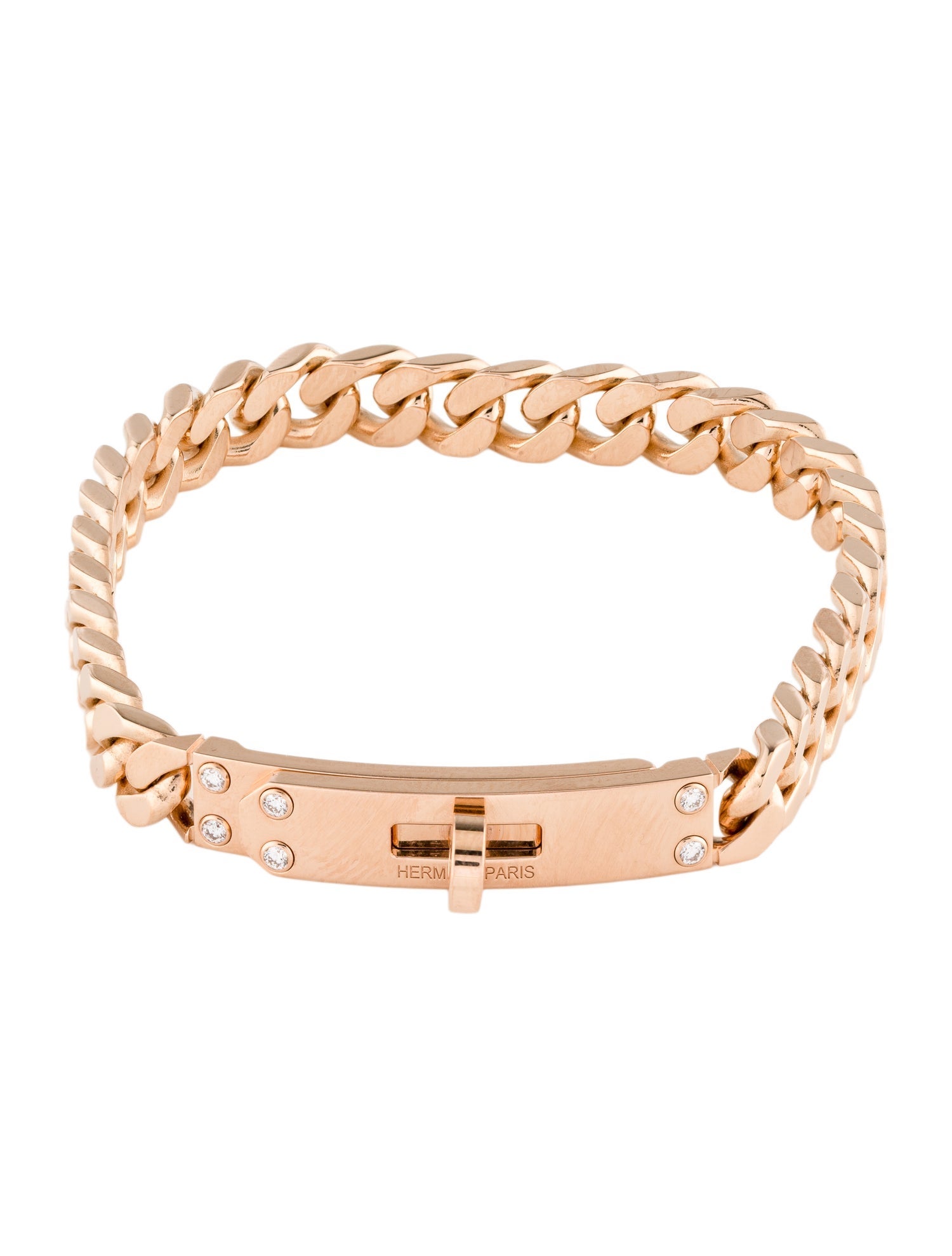 Hermès 2025 18K Diamond Very Small Kelly Gourmette Bracelet