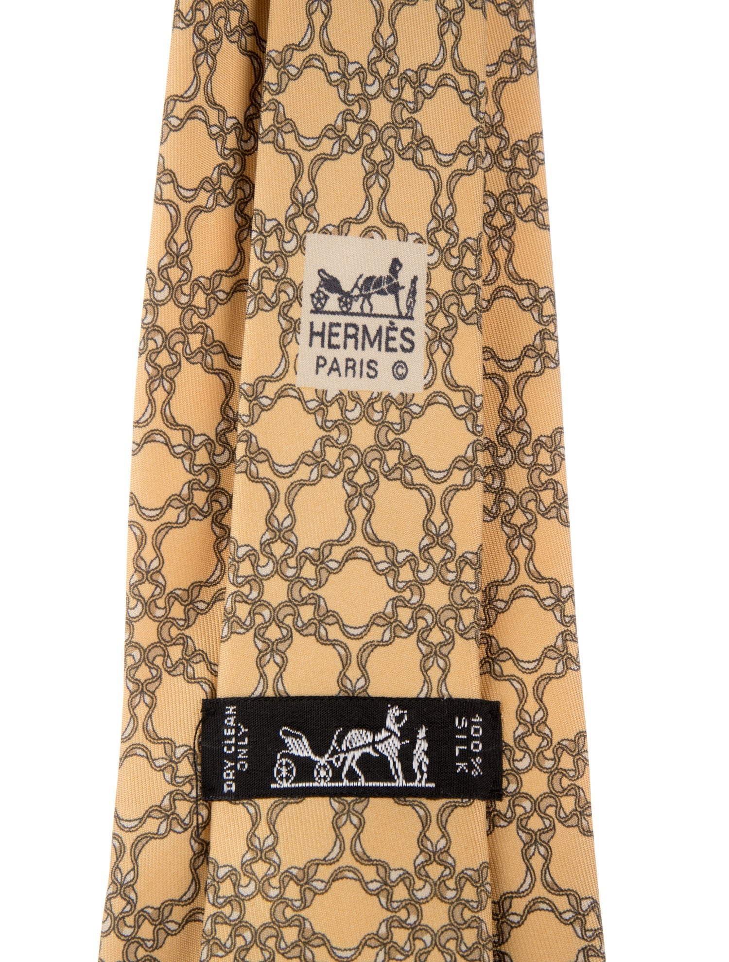 Hermès Pattern Print Silk Tie
