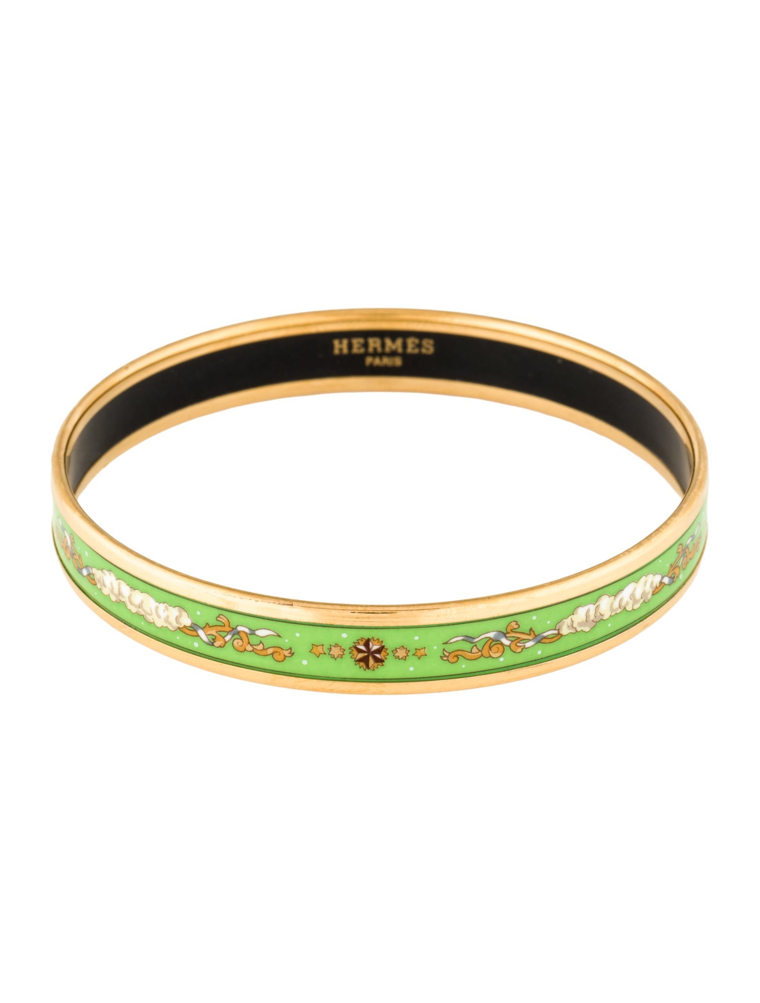 Hermès Vintage Narrow Enamel Bangle Bracelet