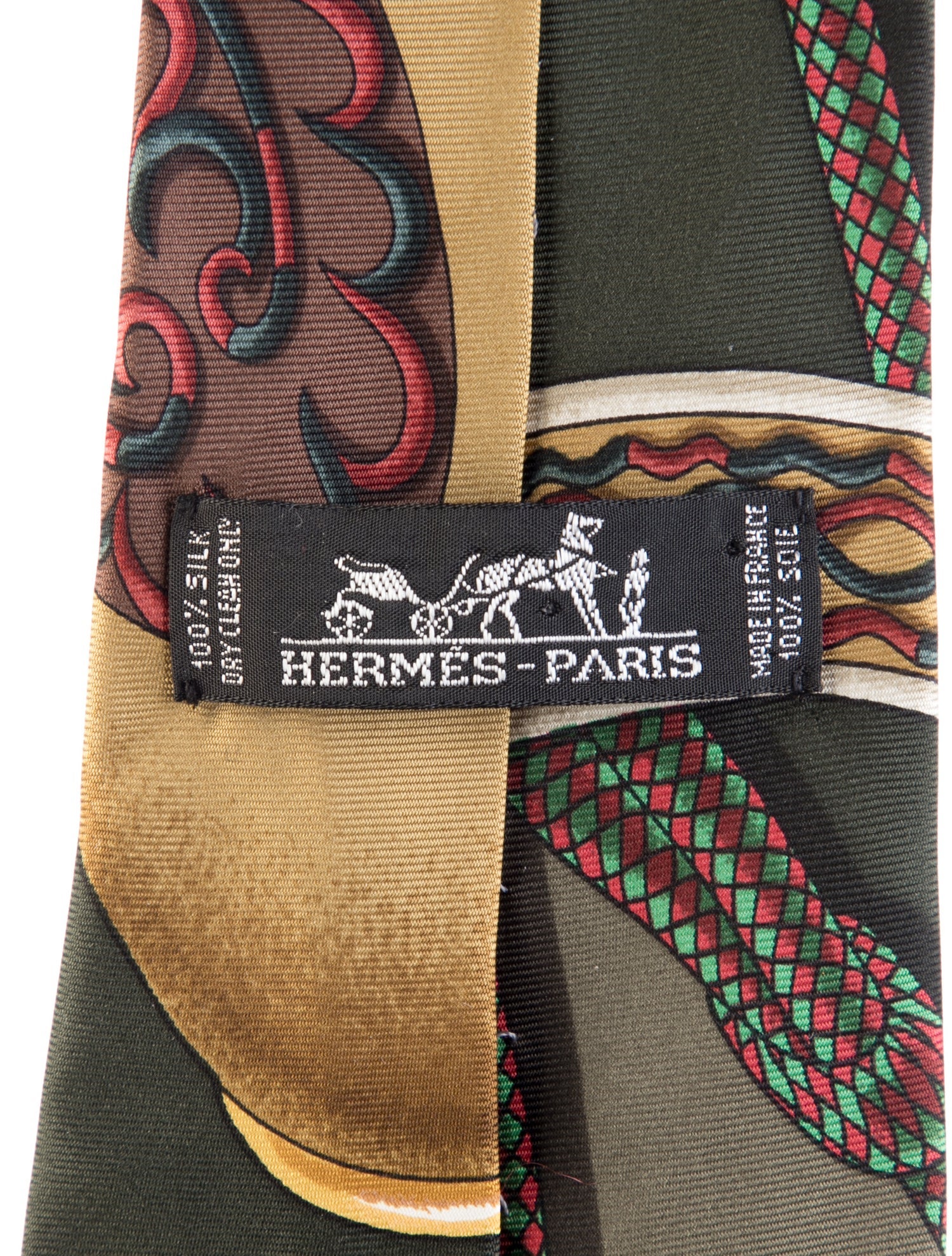 Hermès Pattern Print Silk Tie