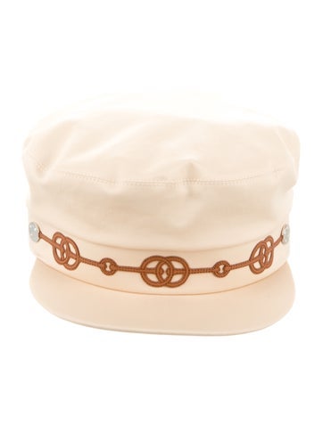 Pre-owned Hermes 2022 Cabourg Cliquetis Newsboy Cap In Neutral