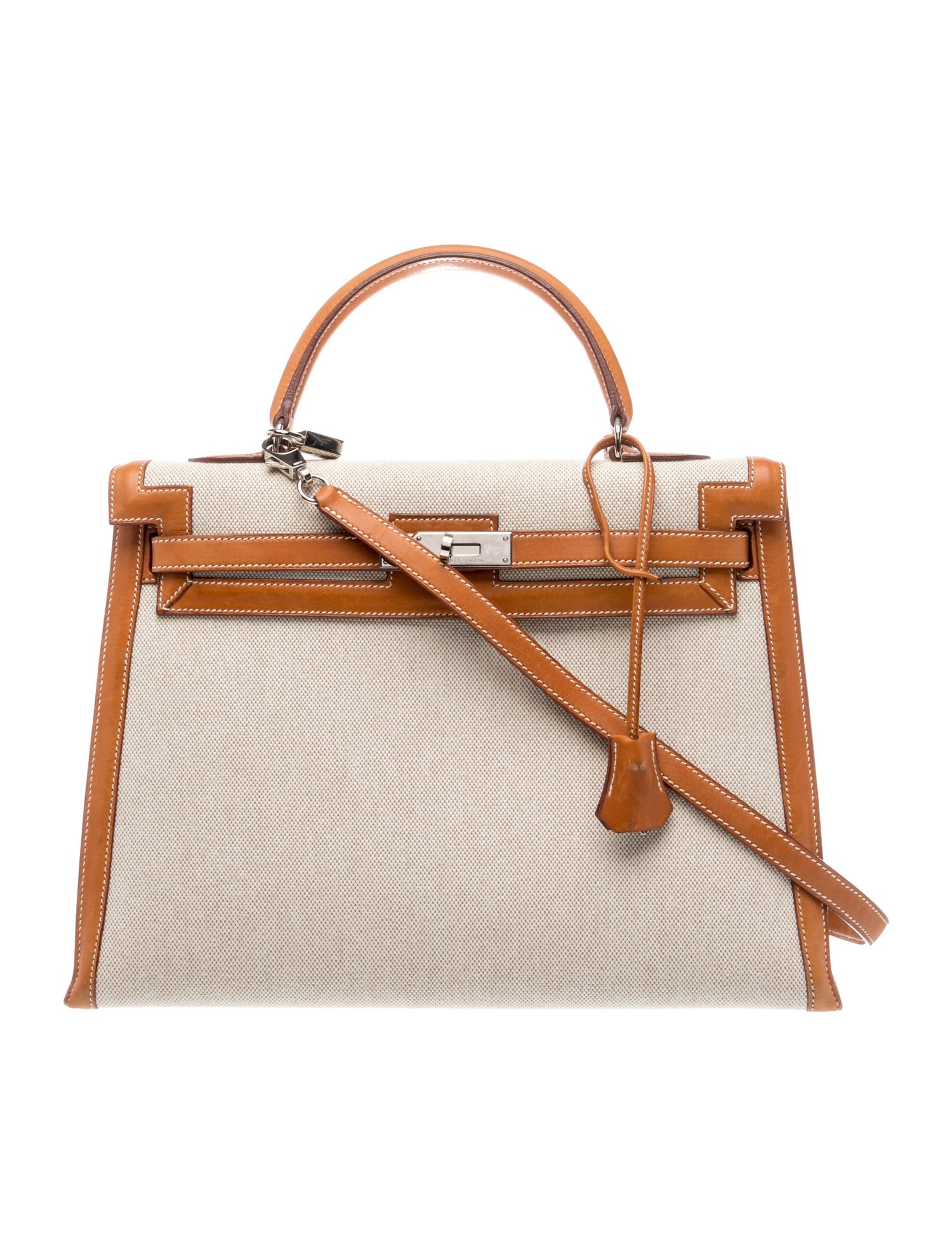 Hermès Toile H & Barenia Kelly Sellier 35