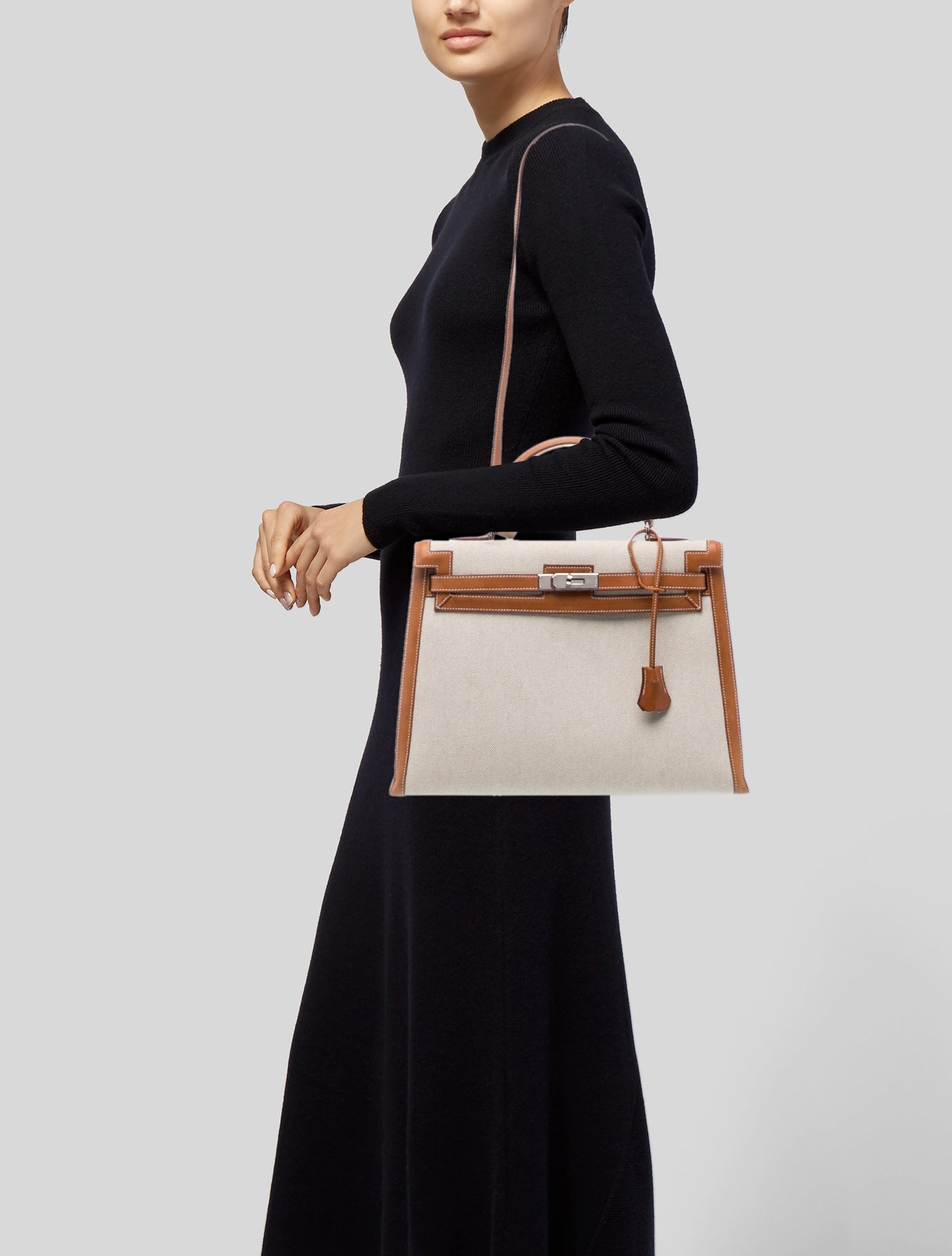 Hermès Toile H & Barenia Kelly Sellier 35