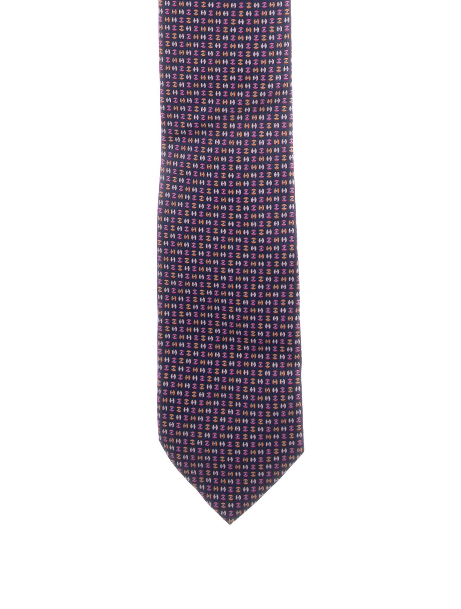 Hermès Pattern Print Silk Tie