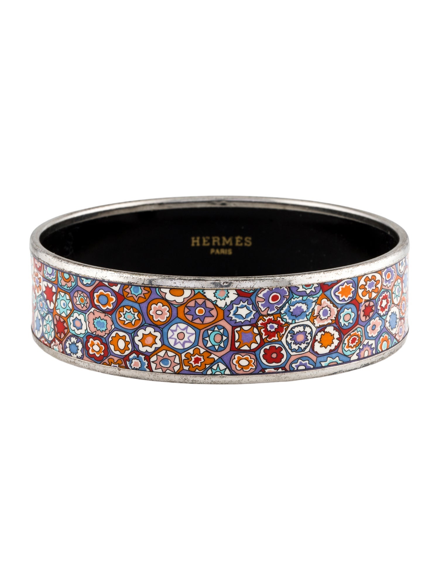 Hermès Enamel Wide Bangle Bracelet