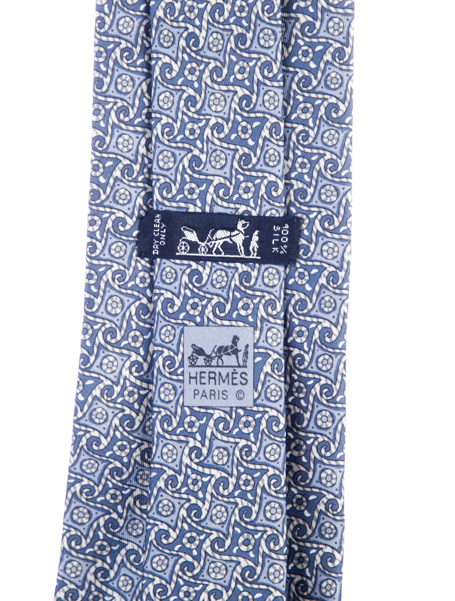 Hermès Pattern Print Silk Tie