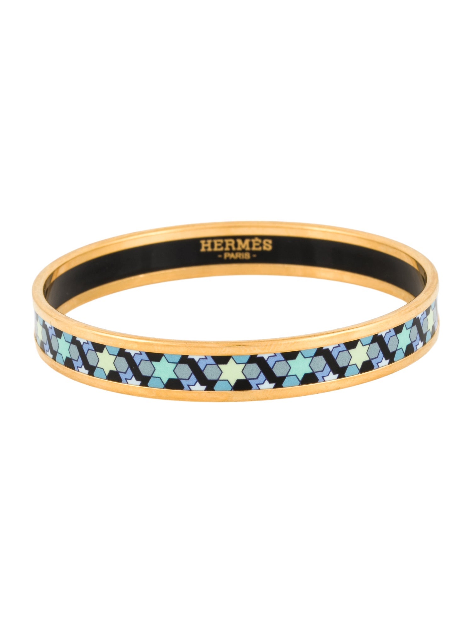 Hermès Narrow Enamel Bangle Bracelet