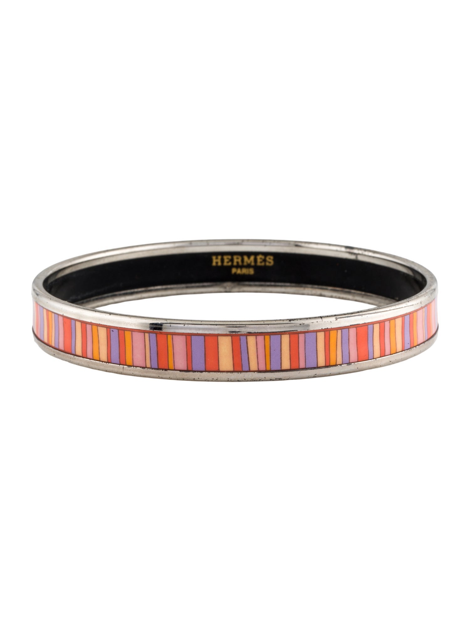 Hermès Enamel Narrow Bangle Bracelet