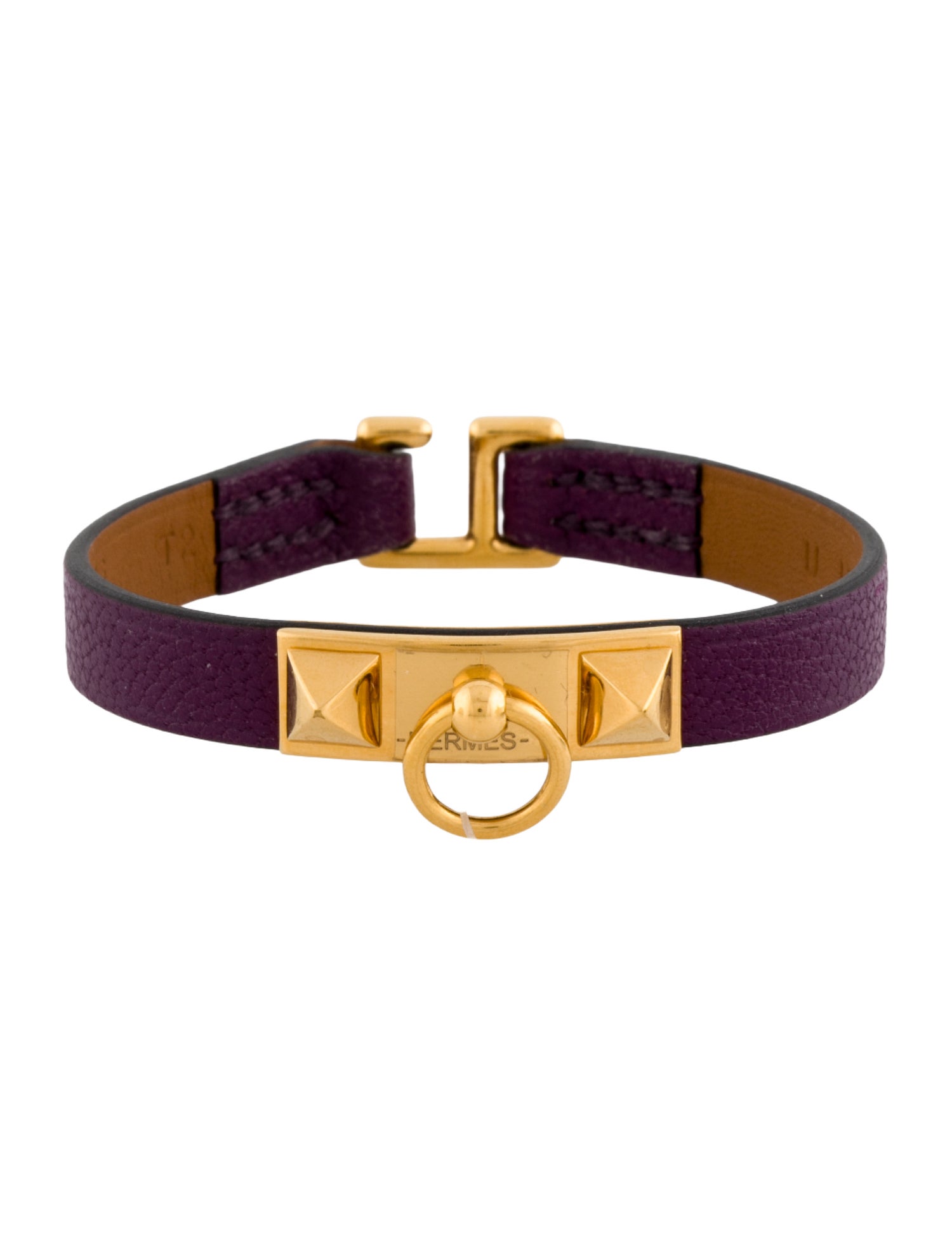 Hermès Leather Micro Rivale Bracelet