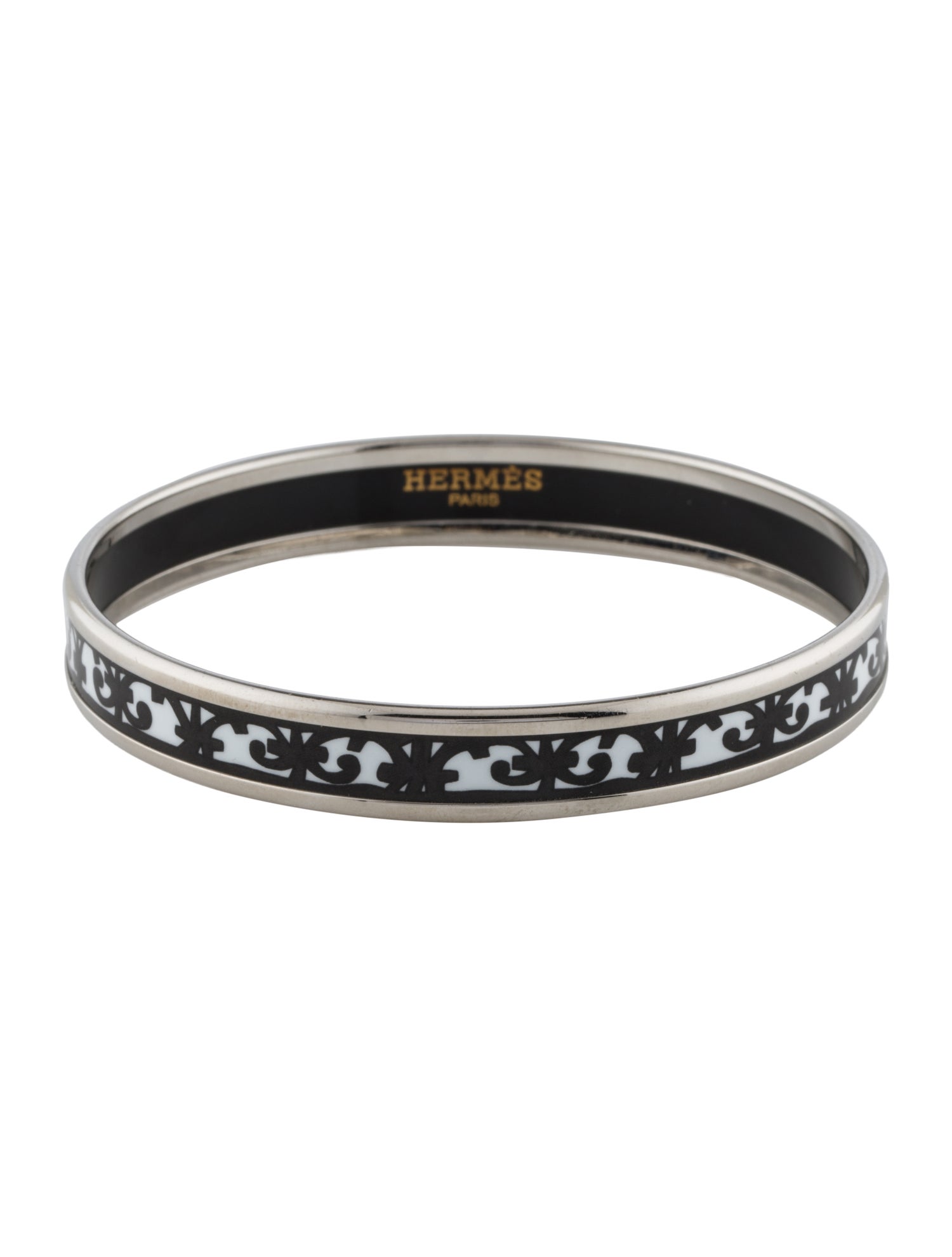 Hermès Enamel Narrow Bangle Bracelet