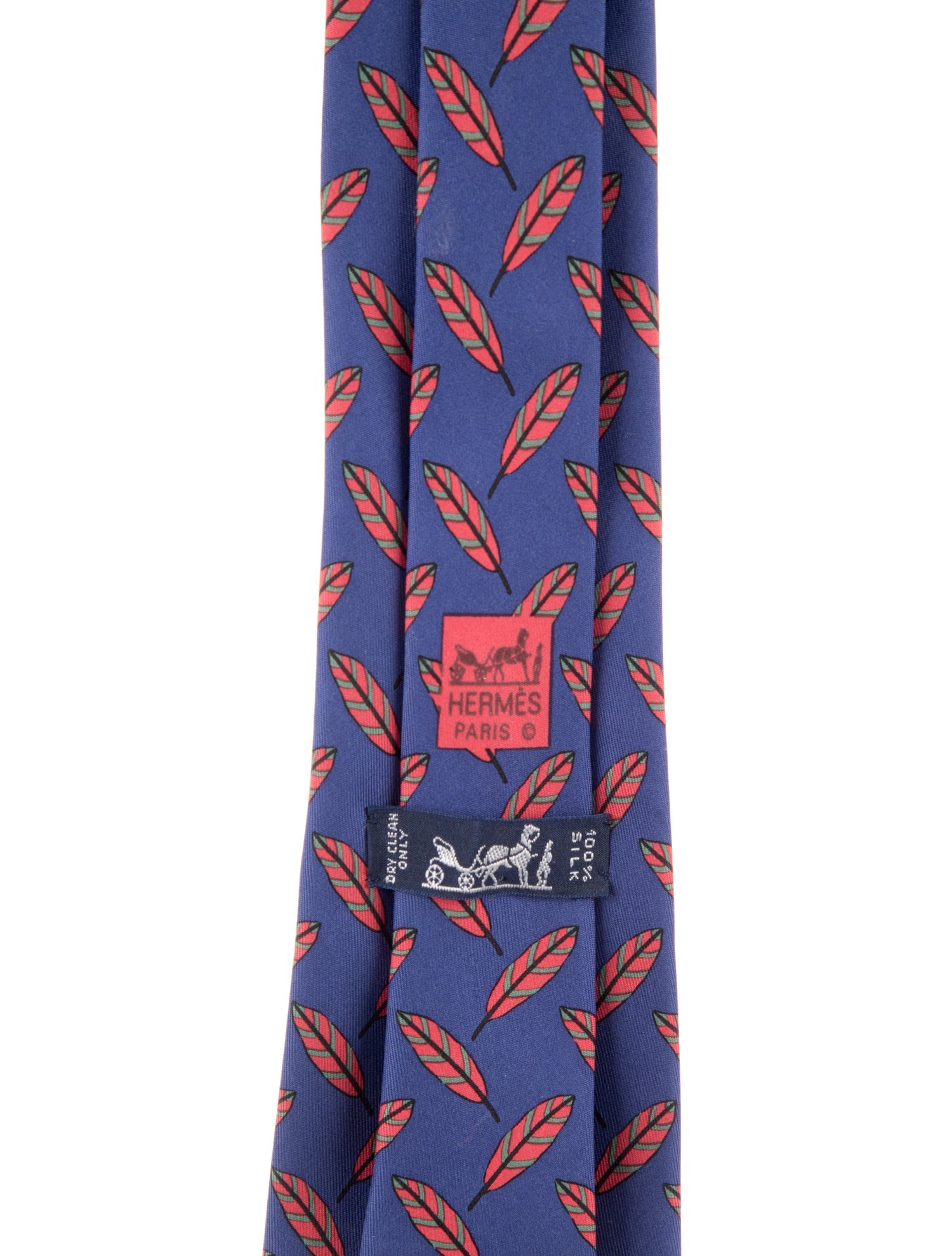 Hermès Feather Silk Tie