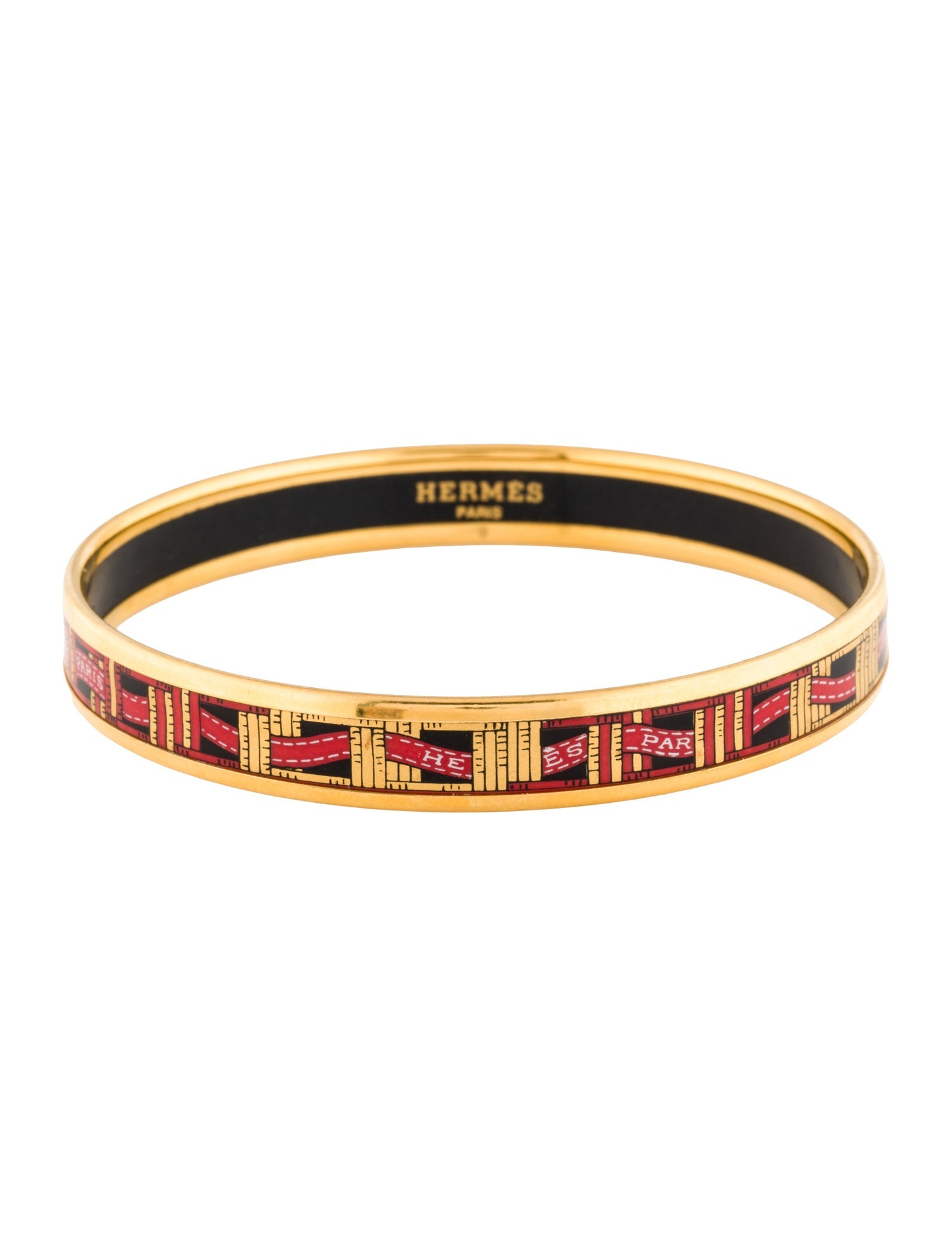 Hermès Vintage Narrow Enamel Bangle Bracelet