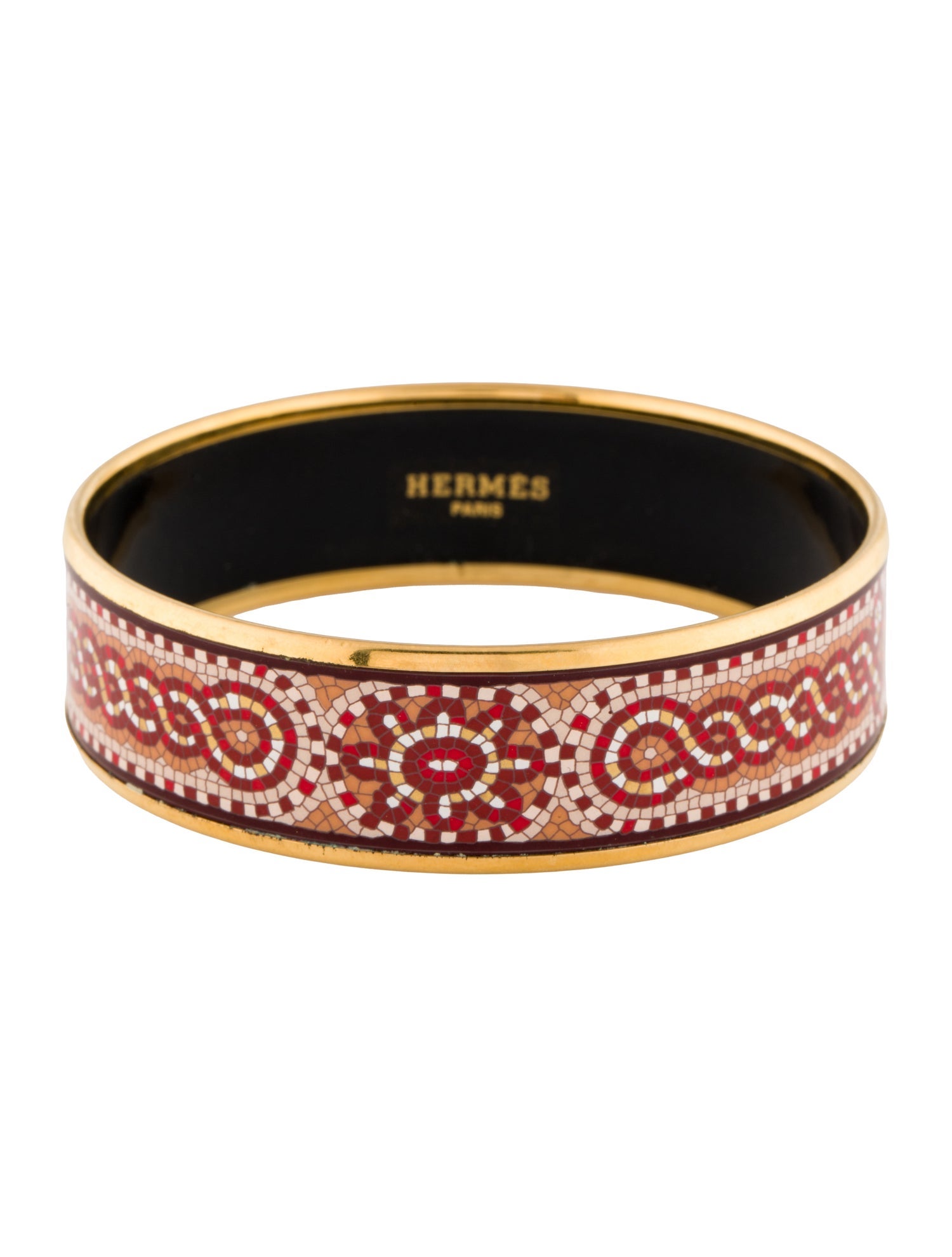 Hermès Vintage Wide Enamel Bangle Bracelet
