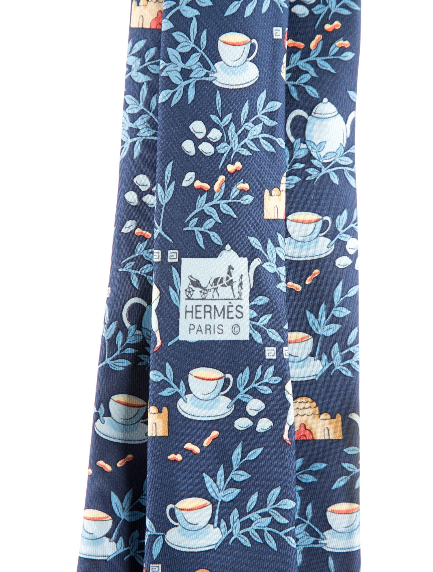 Hermès Pattern Print Silk Tie