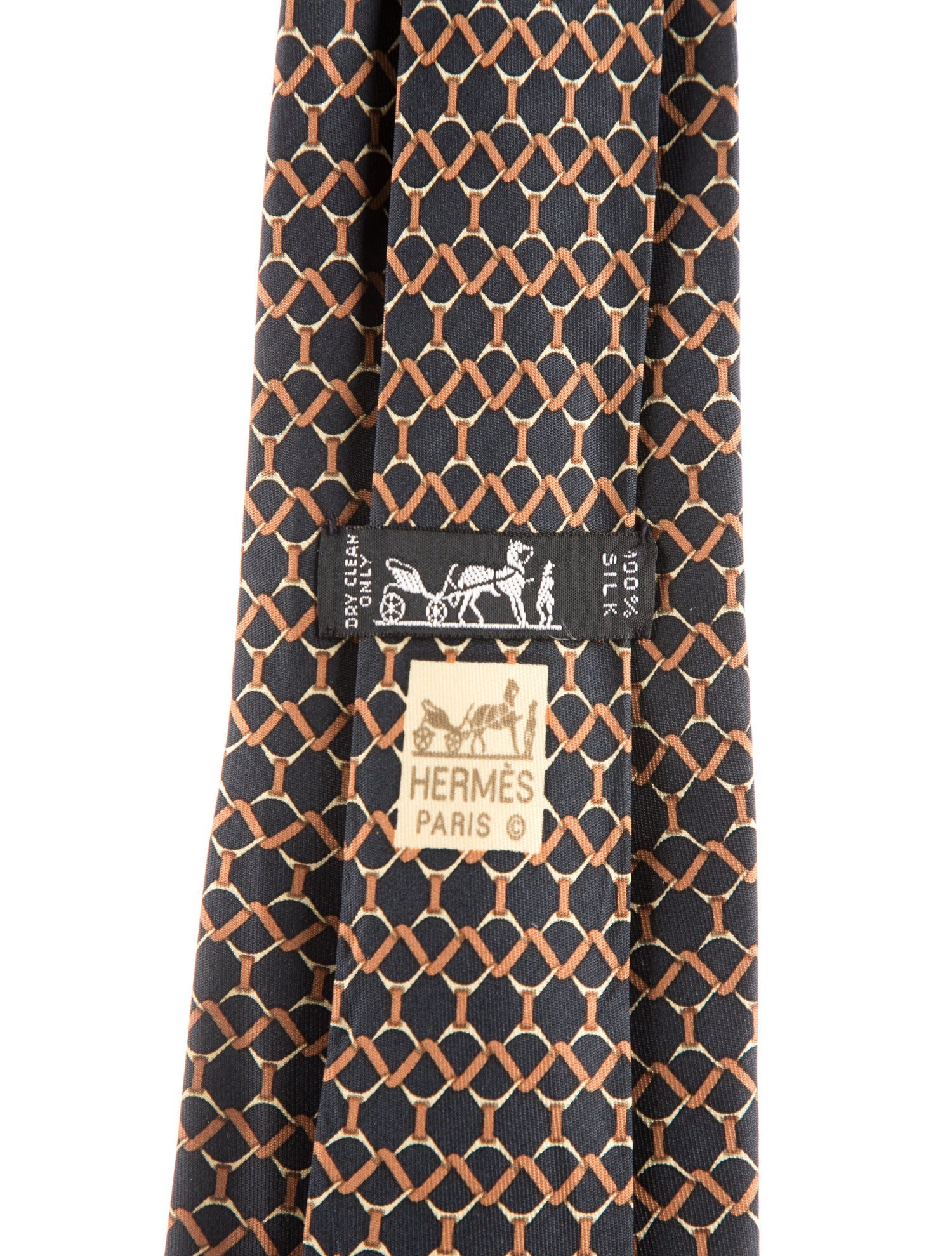 Hermès Pattern Print Silk Tie
