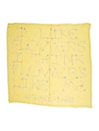 Hermès I Like Flowers Silk Mousseline Shawl