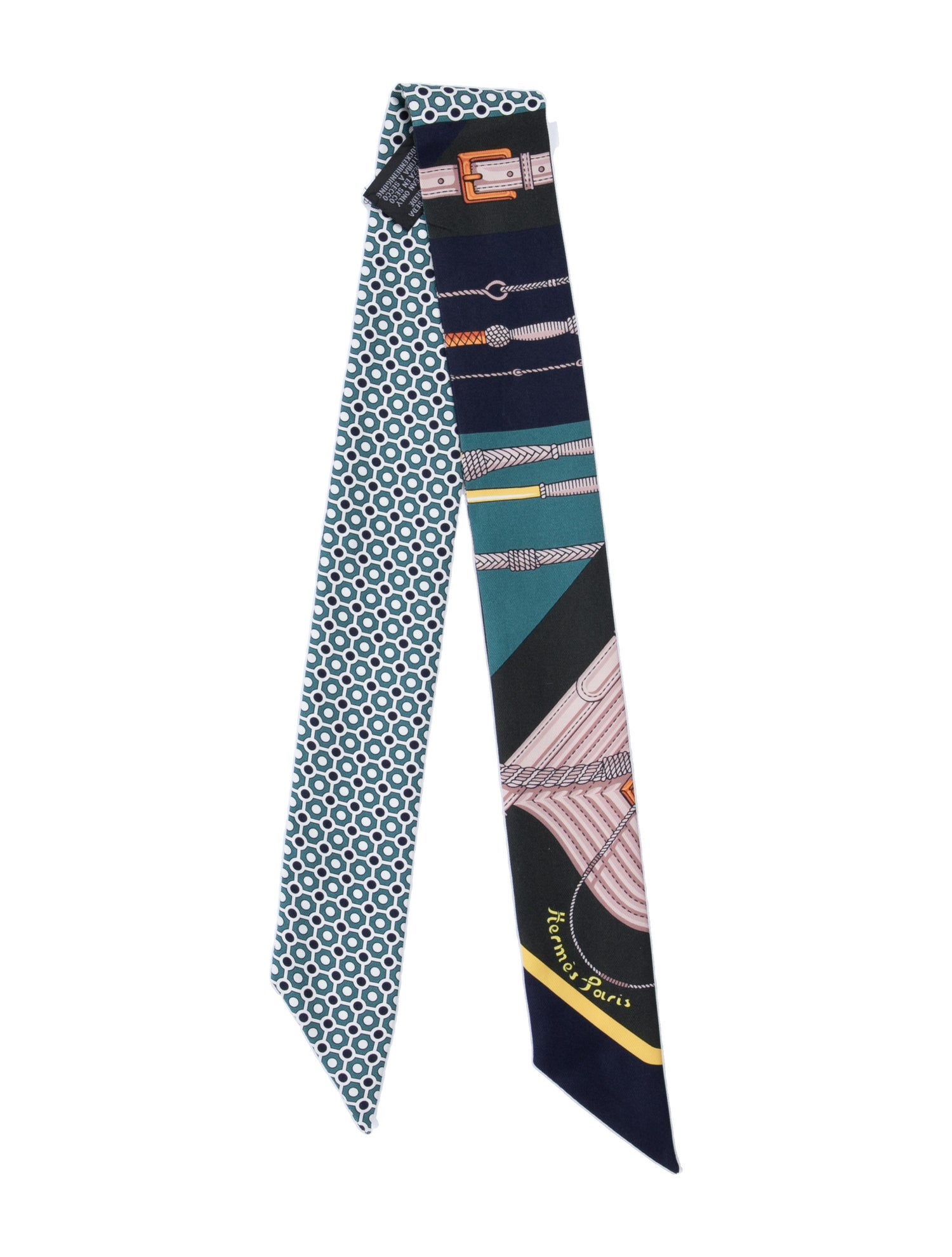 Hermès Clic Clac Modern Cannage Silk Twilly Scarf