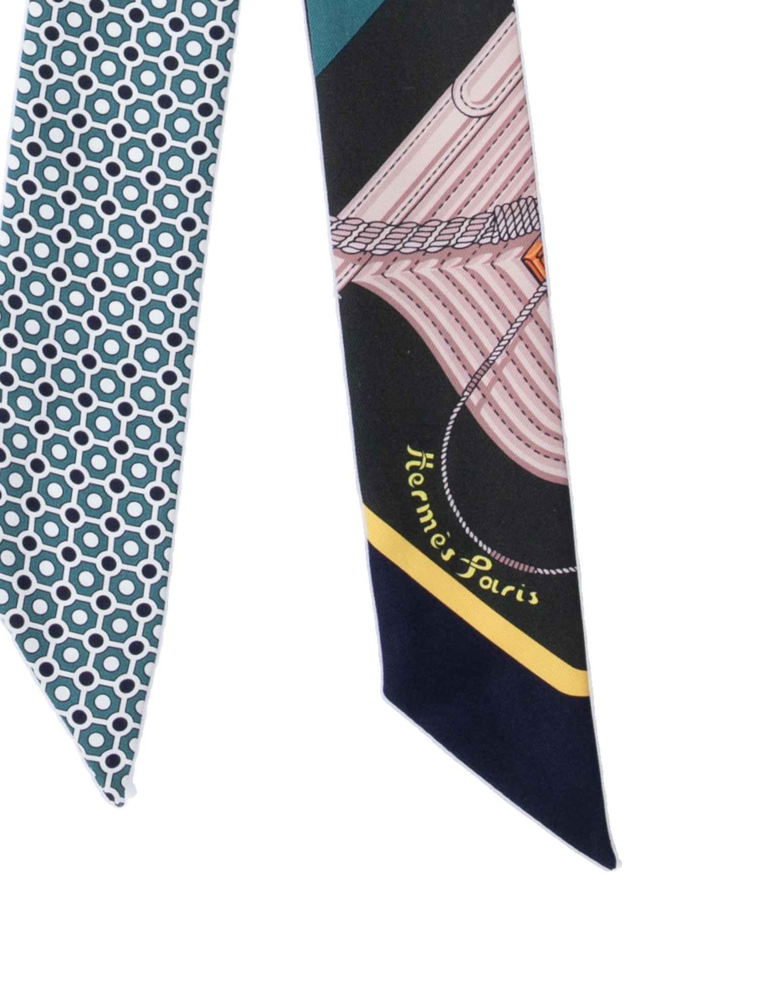 Hermès Clic Clac Modern Cannage Silk Twilly Scarf