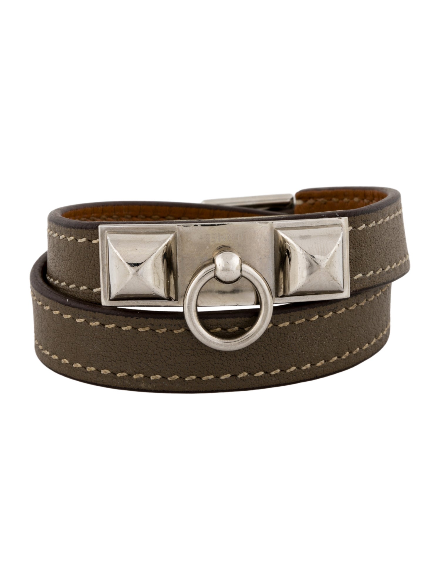 Hermès Leather Rivale Double Tour Wrap Bracelet