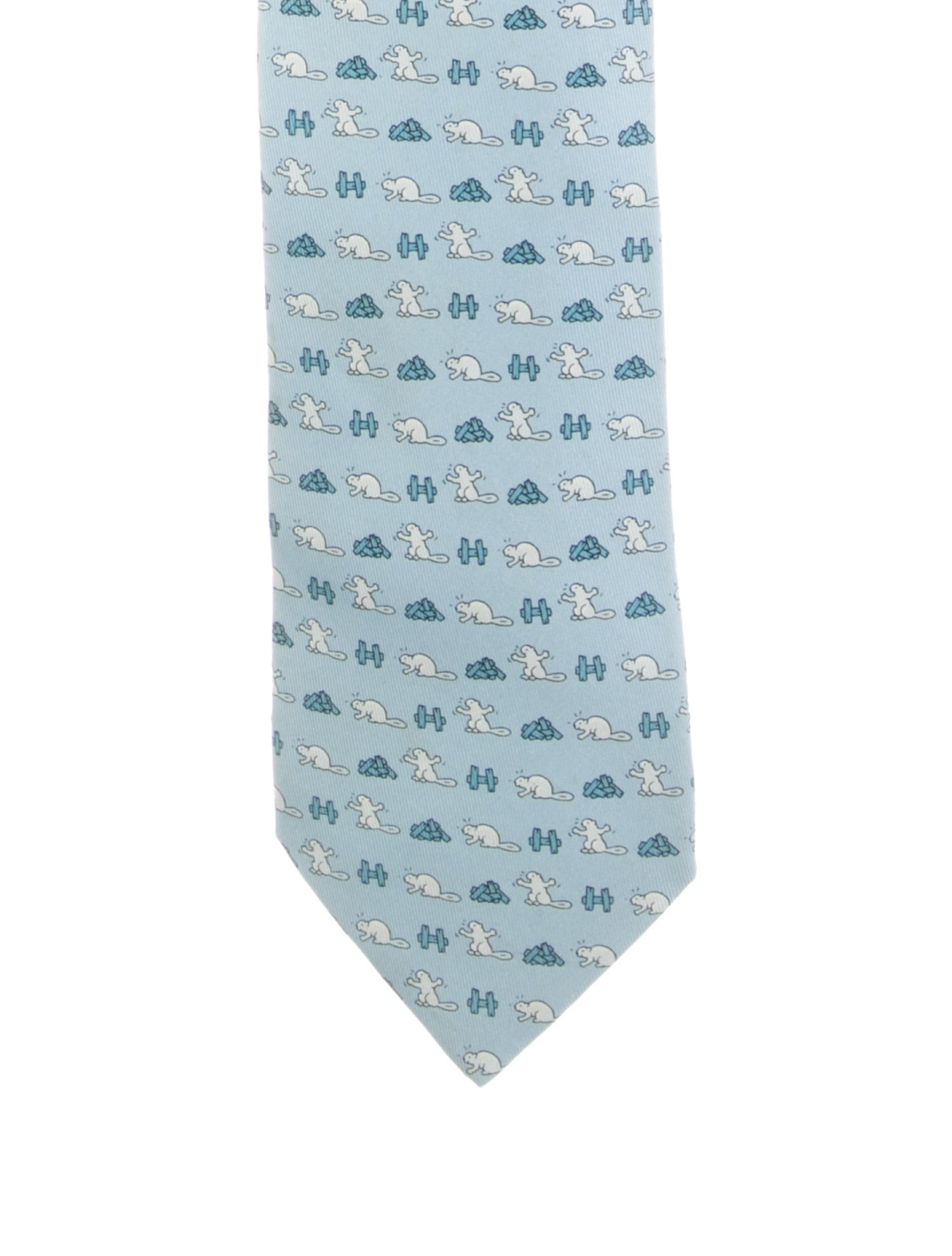 Hermès pattern silk tie