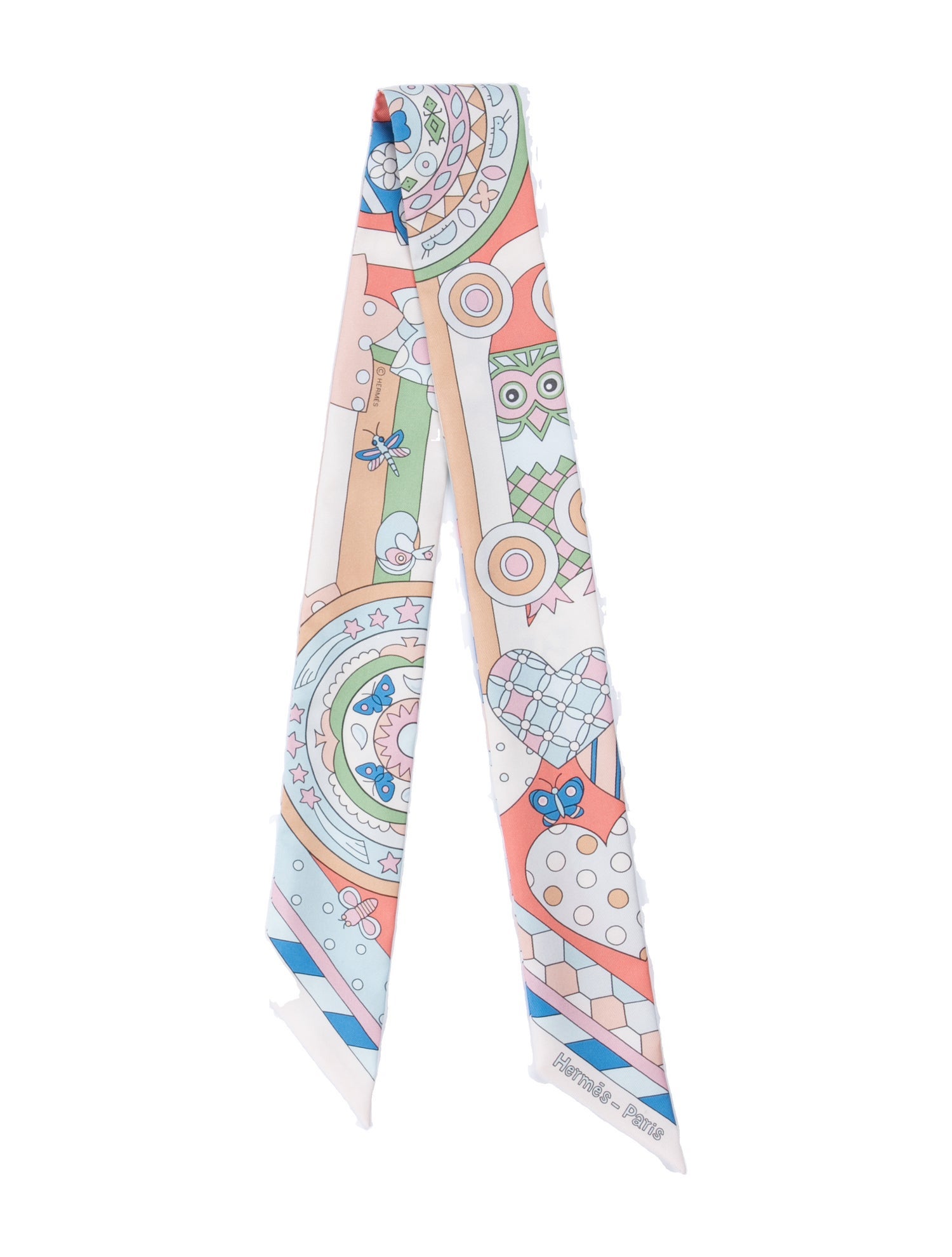 Hermès Les Murmures de la Forêt Silk Twilly Scarf