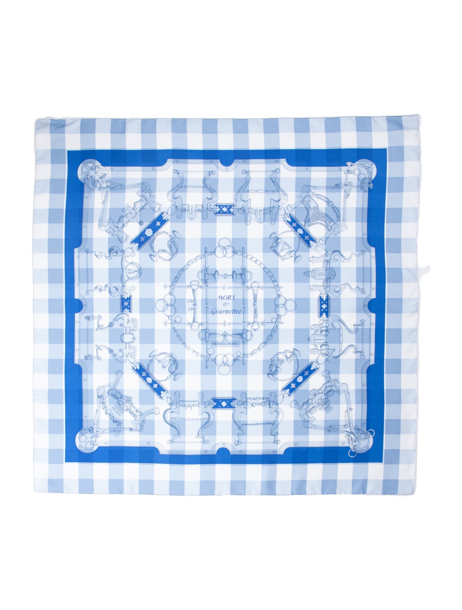 Hermès Mors et Gourmettes Vichy Silk Scarf w/ Tags